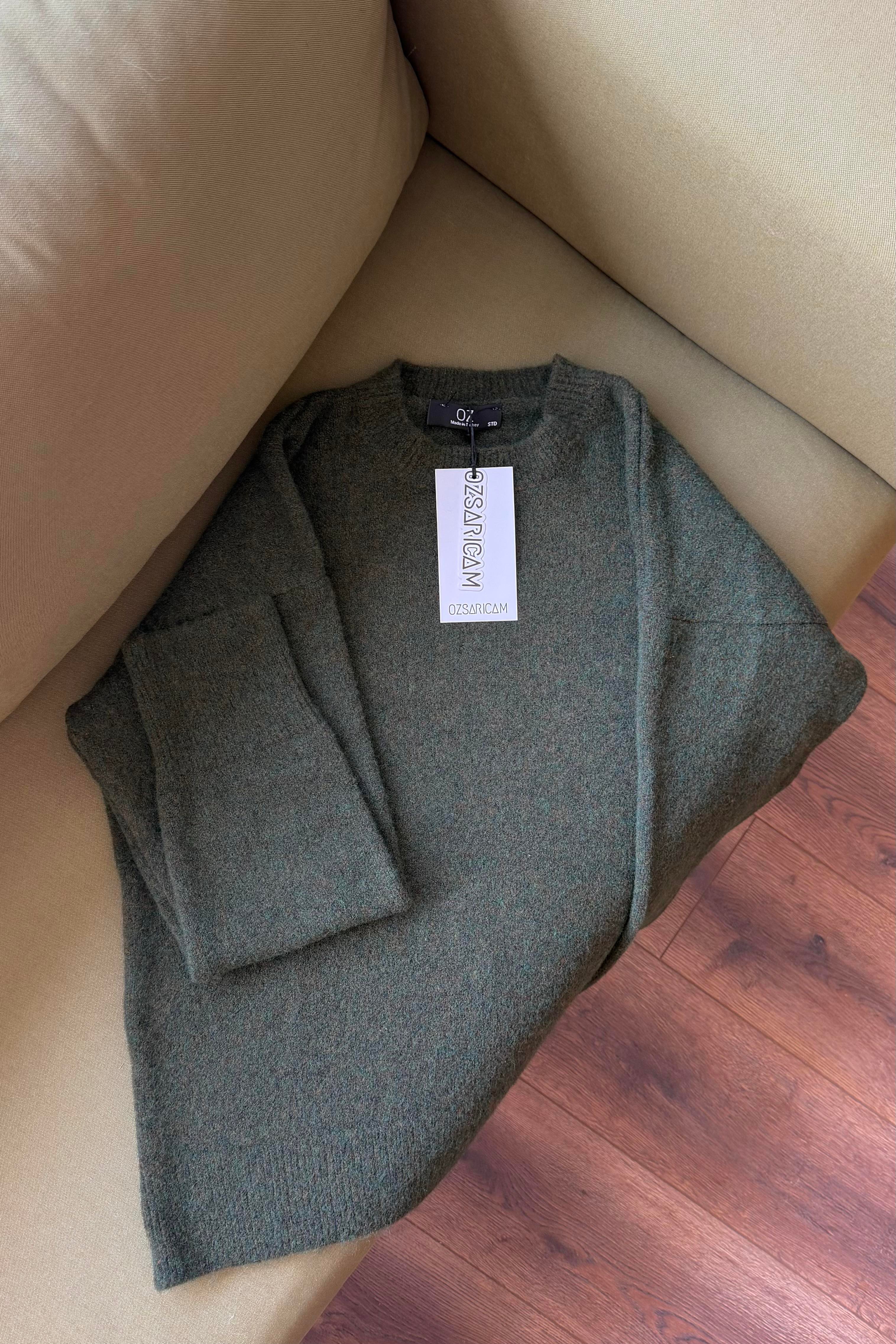 Winnie Basic Peluş Kazak - Haki