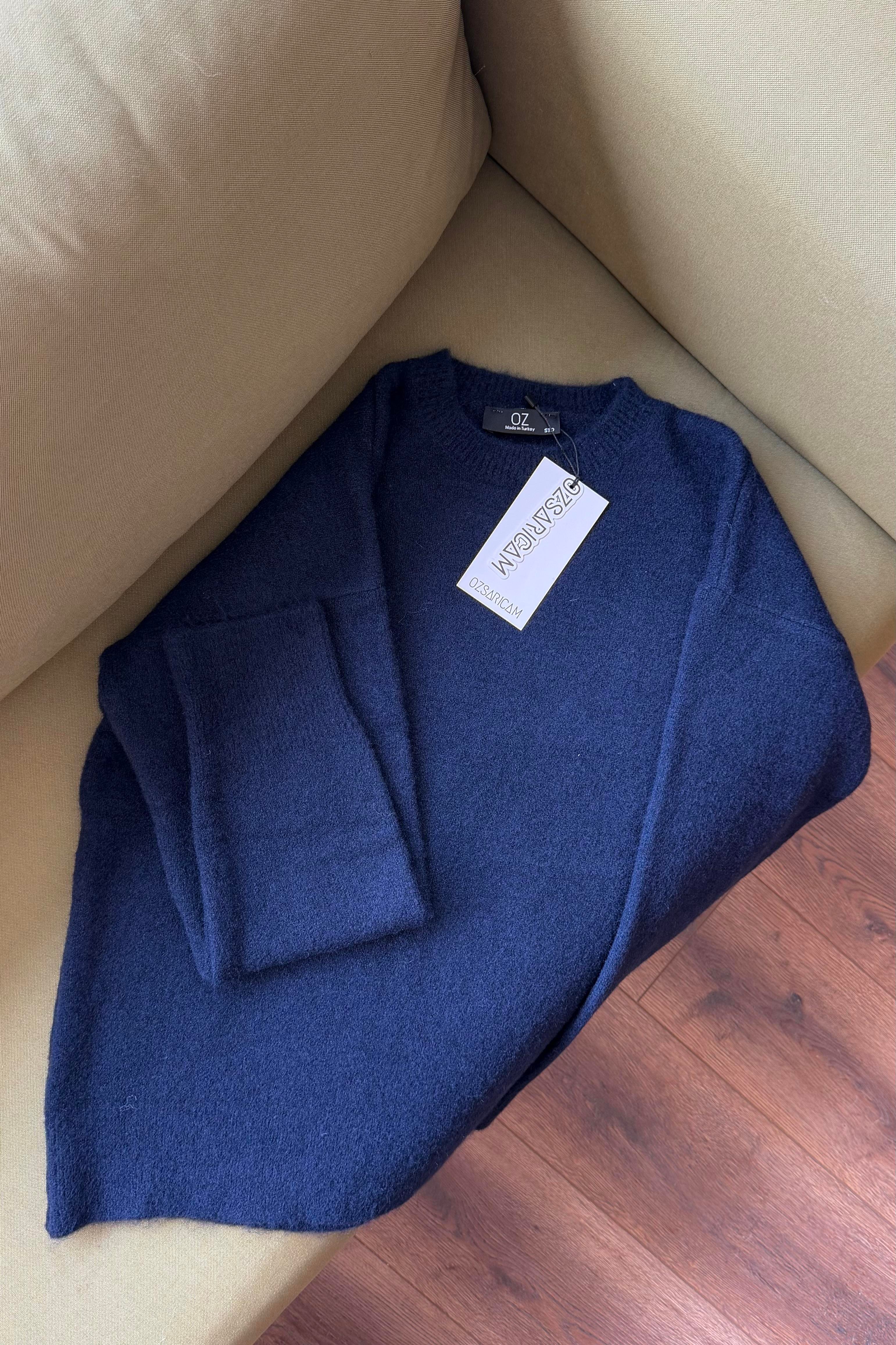 Winnie Basic Peluş Kazak - Lacivert