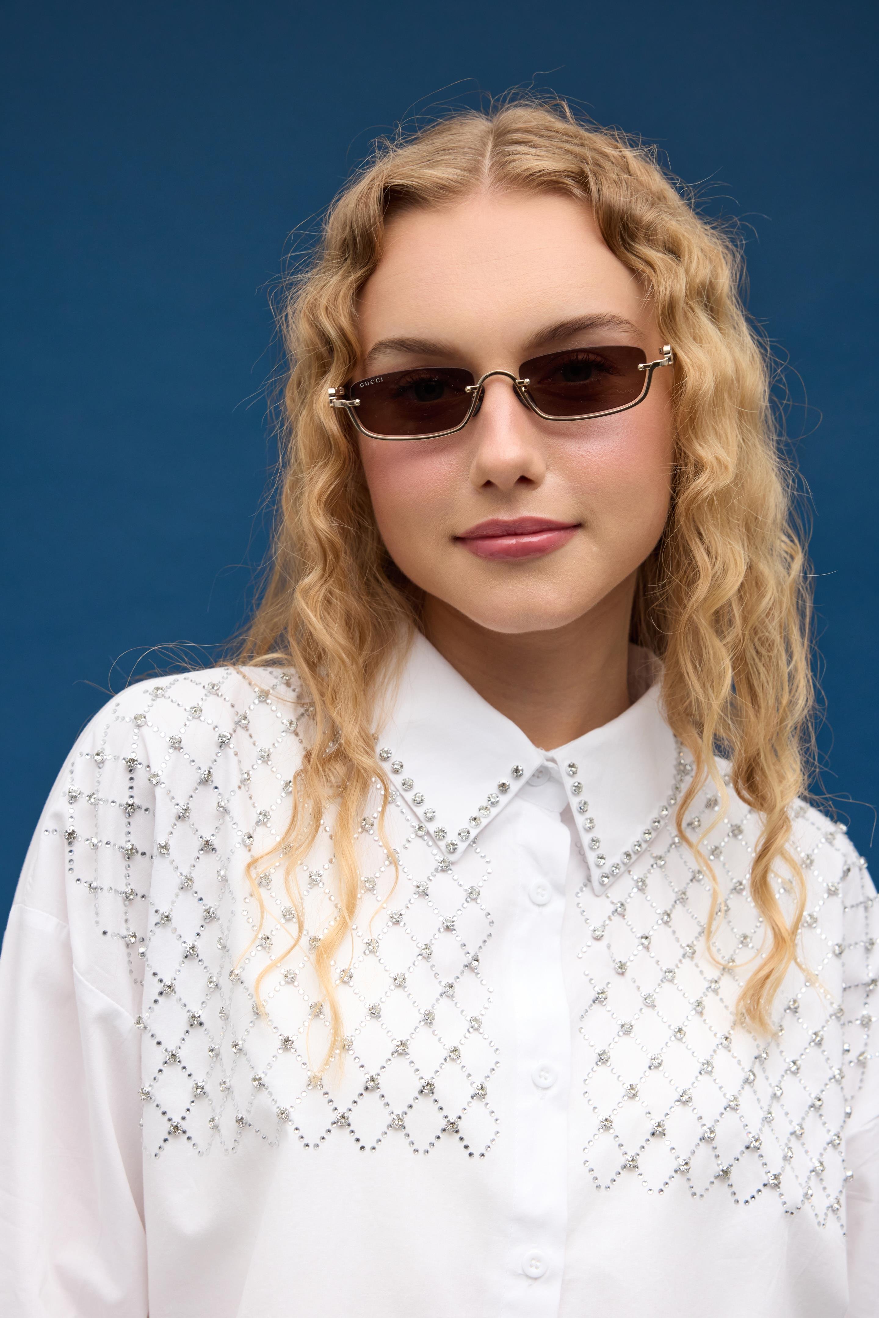 Zanera Taş İşlemeli Gömlek- Beyaz