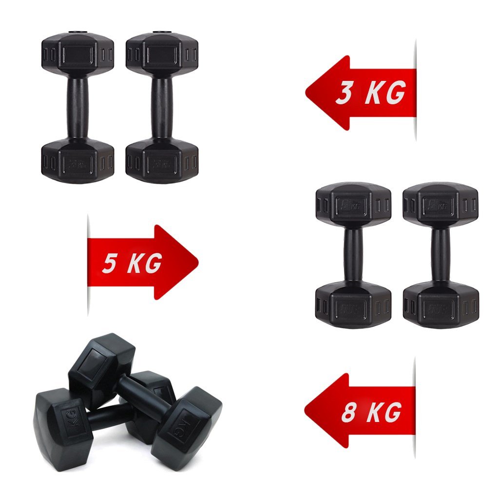 3 Kg - 5 Kg - 8 Kg Vinly Dambıl Seti