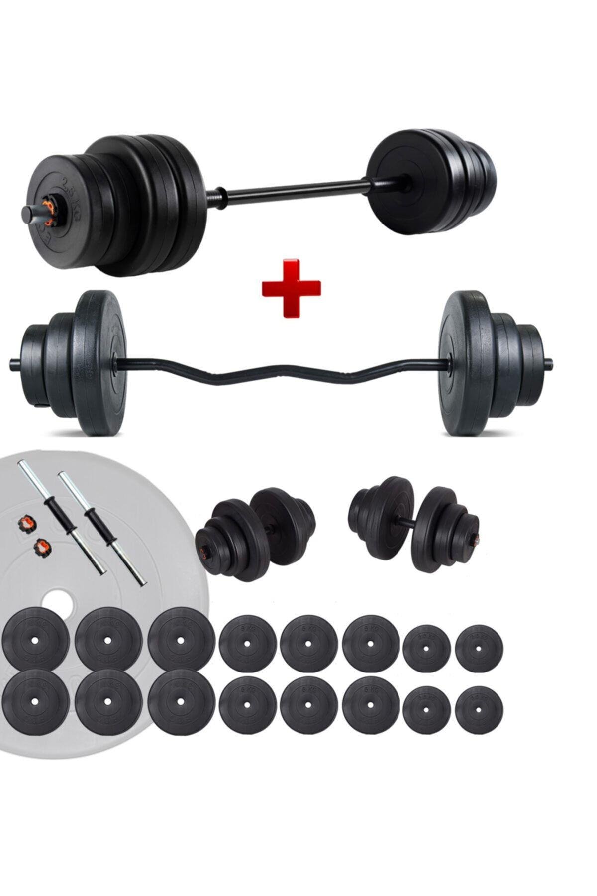 Ecgspor 108 Kg Z BAR Halter Seti ve Dambıl Seti Ağırlık Fitness Seti