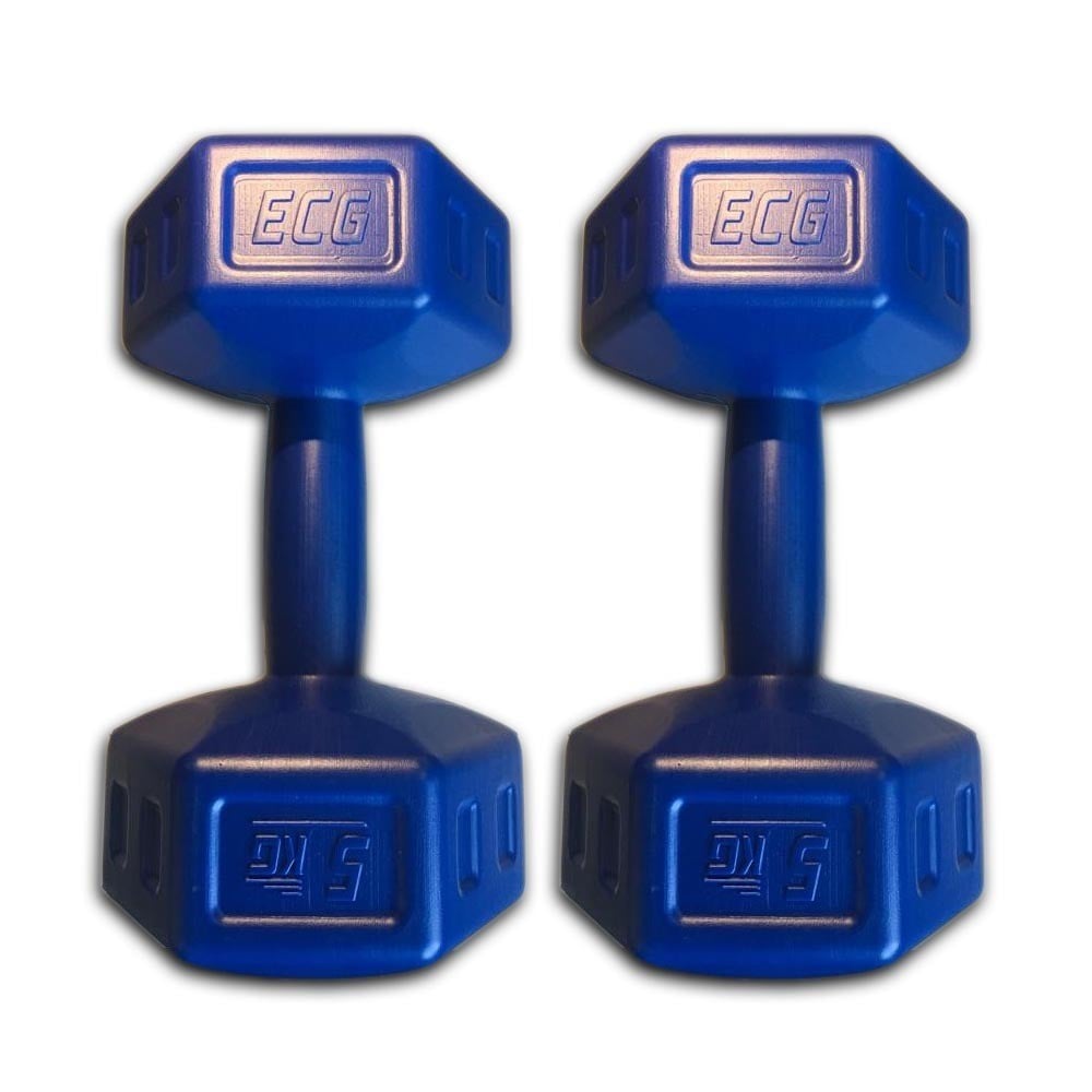 Ecgspor 10kg Vinyl Dambıl Seti Mavi 5 KGX 2ADET Toplam 10kg