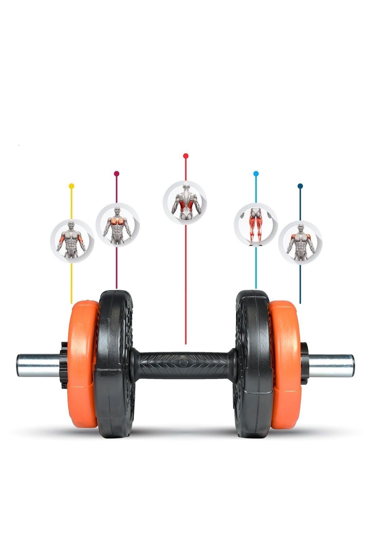 Ecgspor 12 kg Grip Plate Dumbbell Set -10 kg plate+2x1 kg dambıl seti