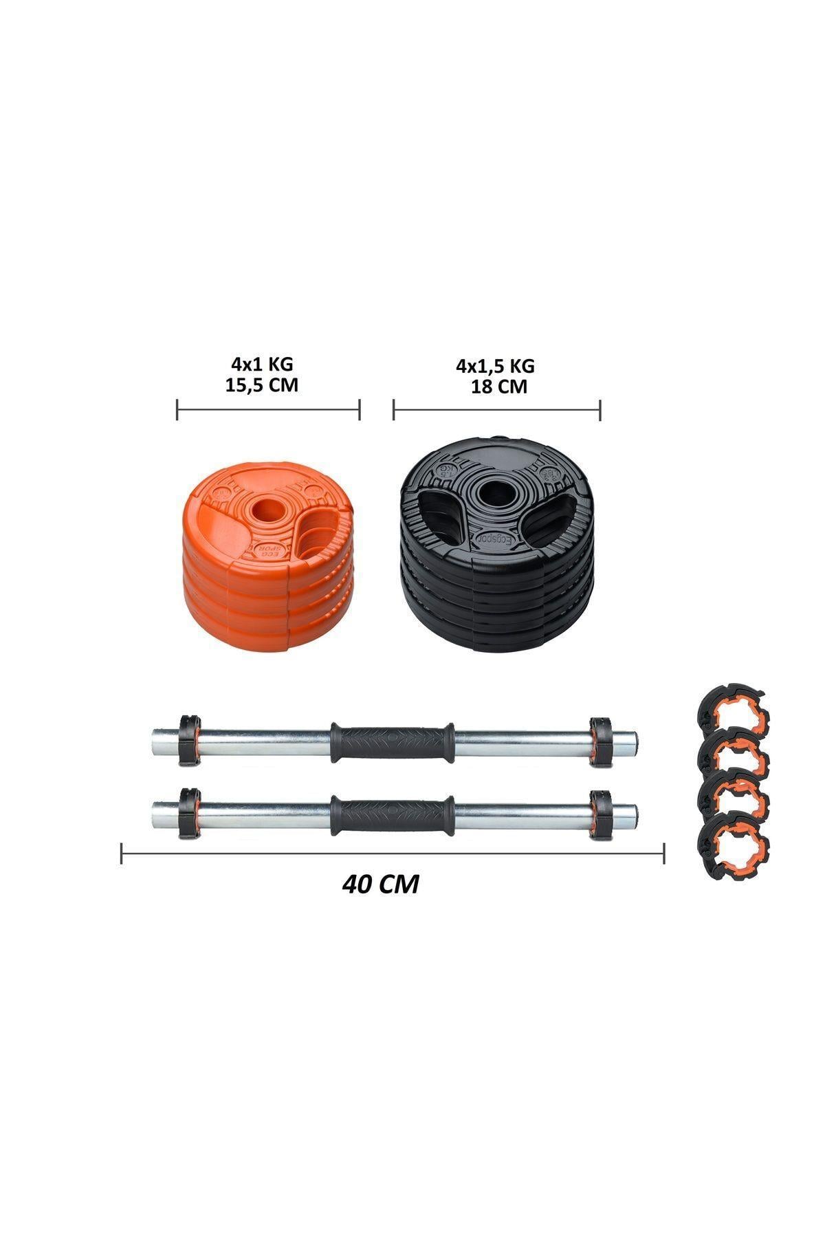Ecgspor 12 kg Grip Plate Dumbbell Set -10 kg plate+2x1 kg dambıl seti