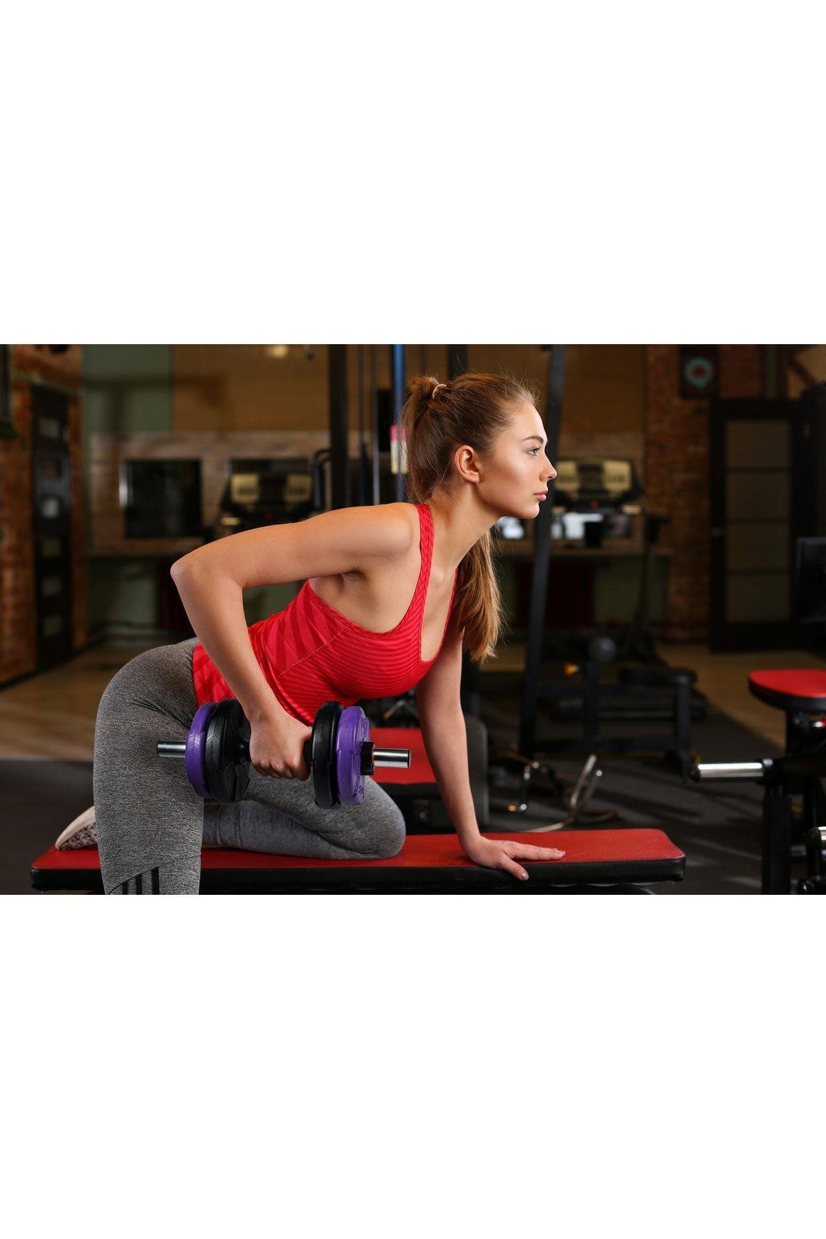 Ecgspor 16 Kg Dambıl Seti Mor-Siyah 6 In 1 Fitness Set