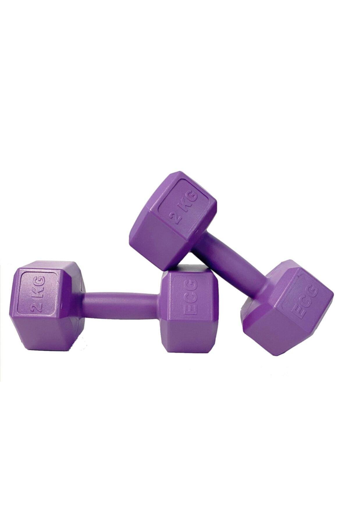 Ecgspor 2 Kg Altıgen Mor Dambıl Seti 2 Kg x 2 Adet Toplam 4 Kg Ağırlık Seti 