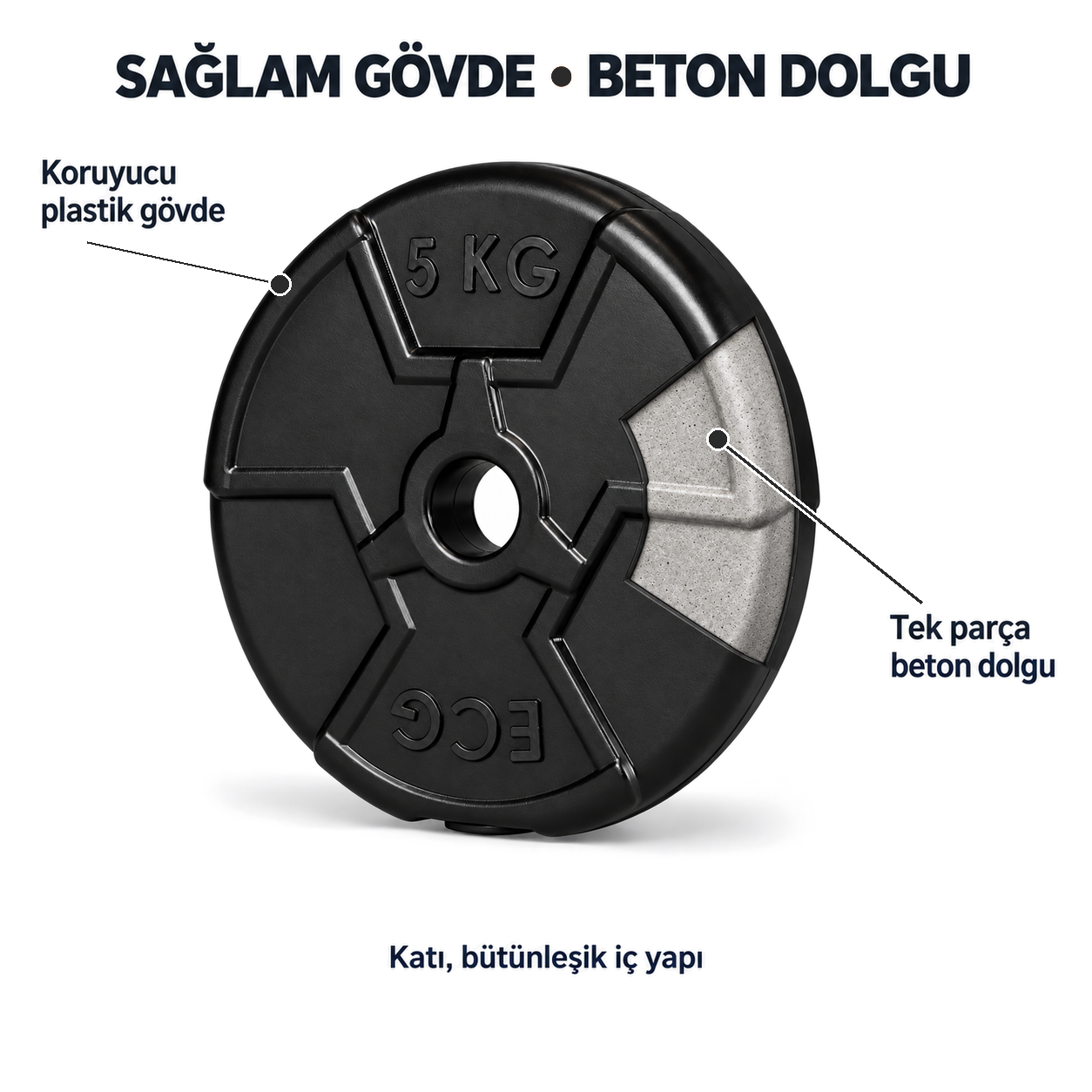 Ecgspor 20 KG Dambıl Seti ve Ağırlık Seti Vücut Geliştirme Aleti