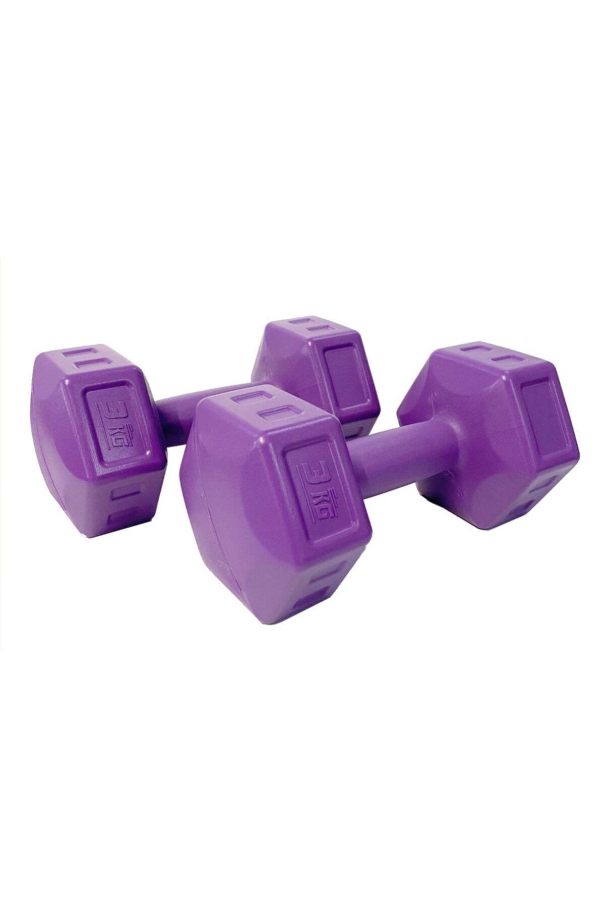 Ecgspor 3 Kg Mor Dambıl Seti 3 Kg x 2 Adet Toplam 6 Kg Ağırlık Seti
