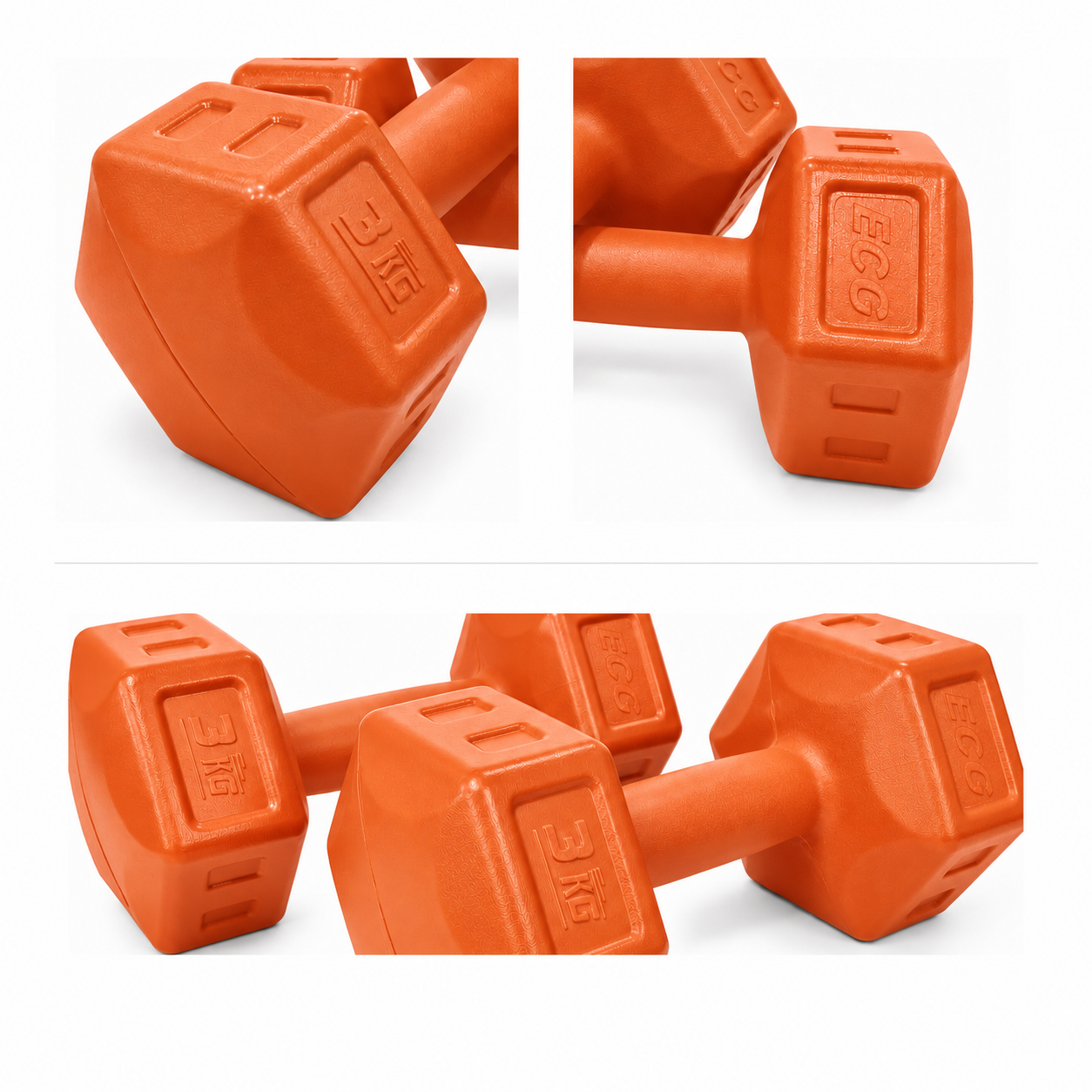 Ecgspor 3 Kg Turuncu Dambıl Seti 3 Kg x 2 Adet Toplam 6 Kg Ağırlık Seti