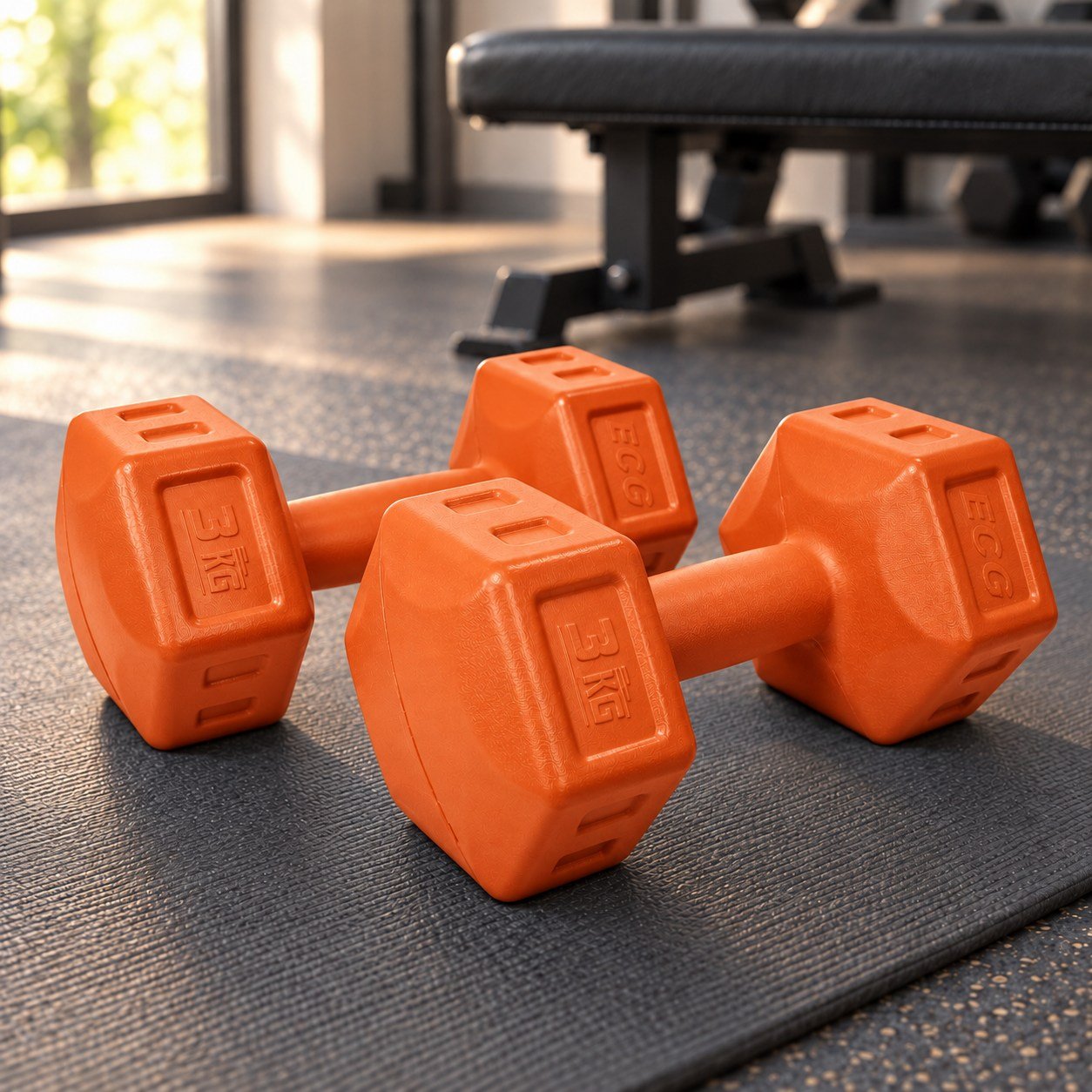 Ecgspor 3 Kg Turuncu Dambıl Seti 3 Kg x 2 Adet Toplam 6 Kg Ağırlık Seti