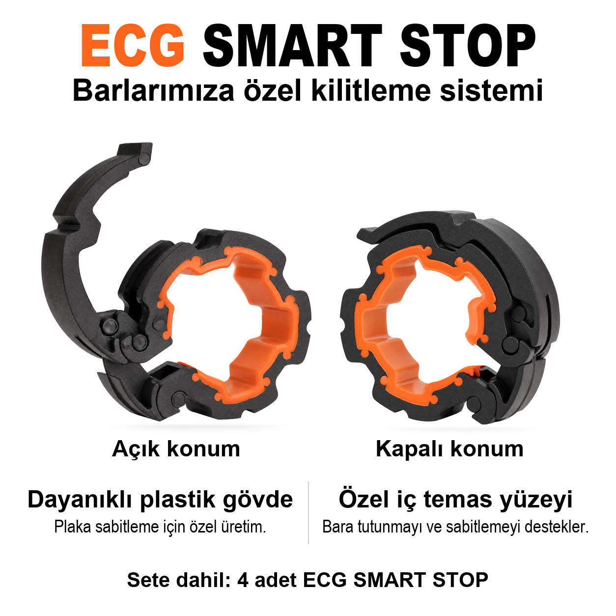Ecgspor 38 Kg Multifonksiyonel Dambıl Seti Turuncu Siyah