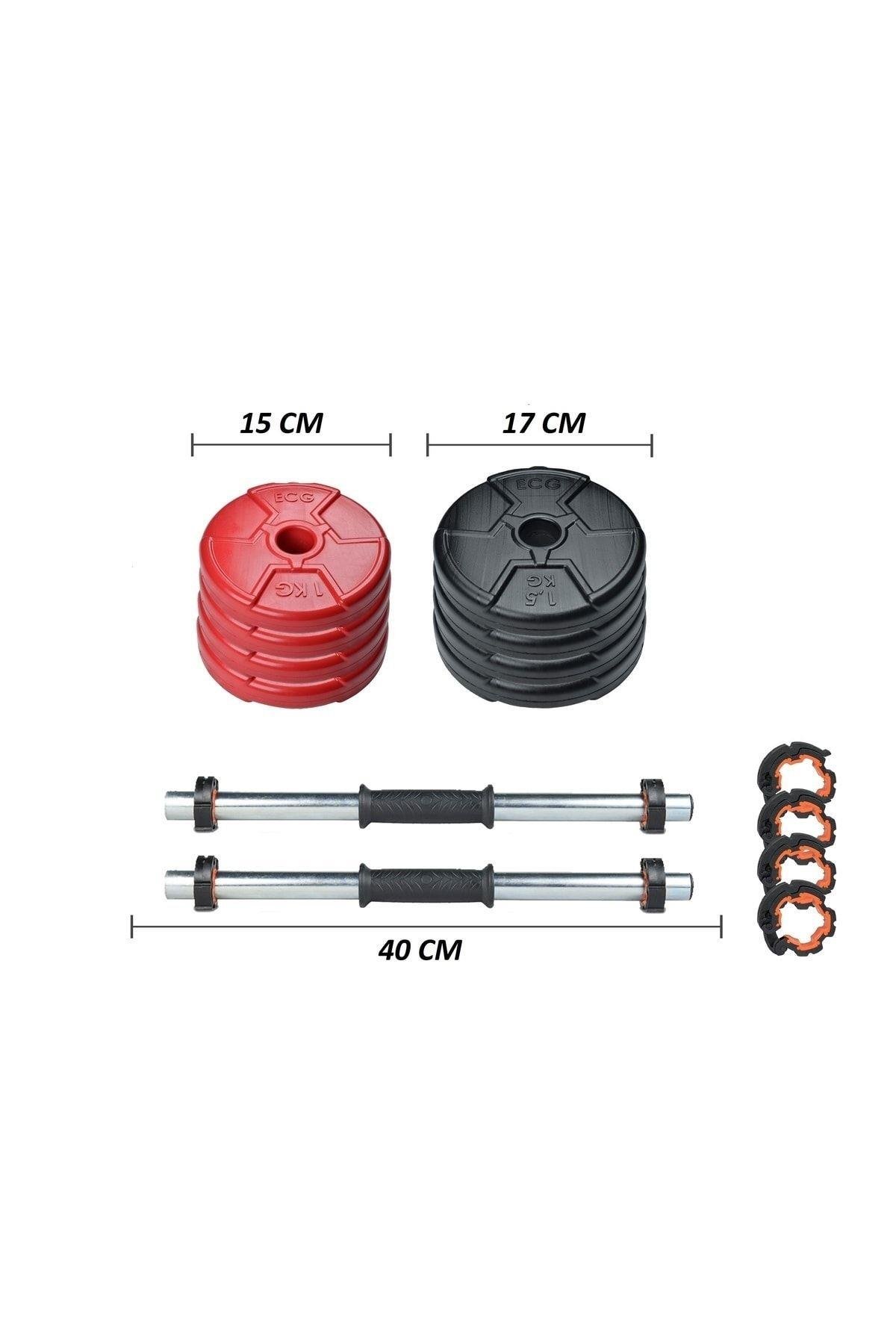 Ecgspor 6 in 1 11 Kg Dambıl Seti Kırmızı Siyah