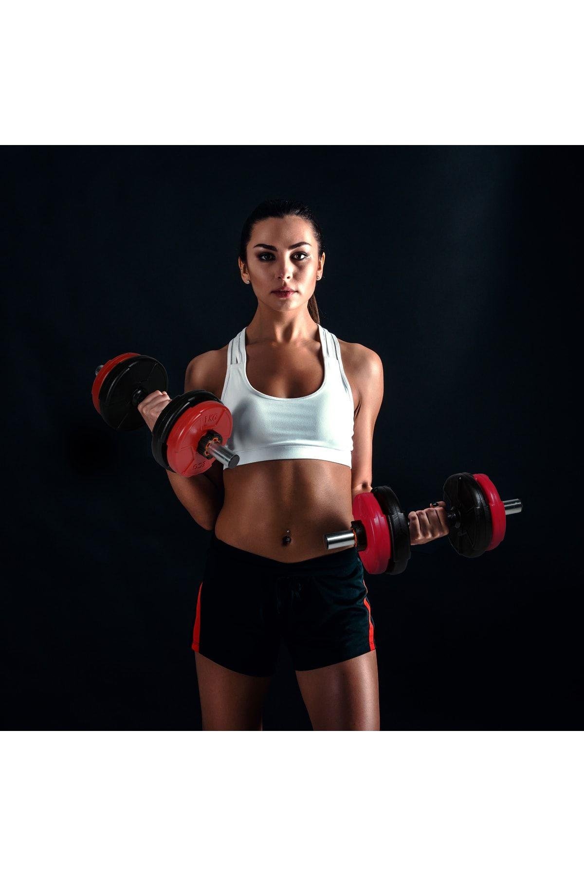 Ecgspor 6 in 1 11 Kg Dambıl Seti Kırmızı Siyah