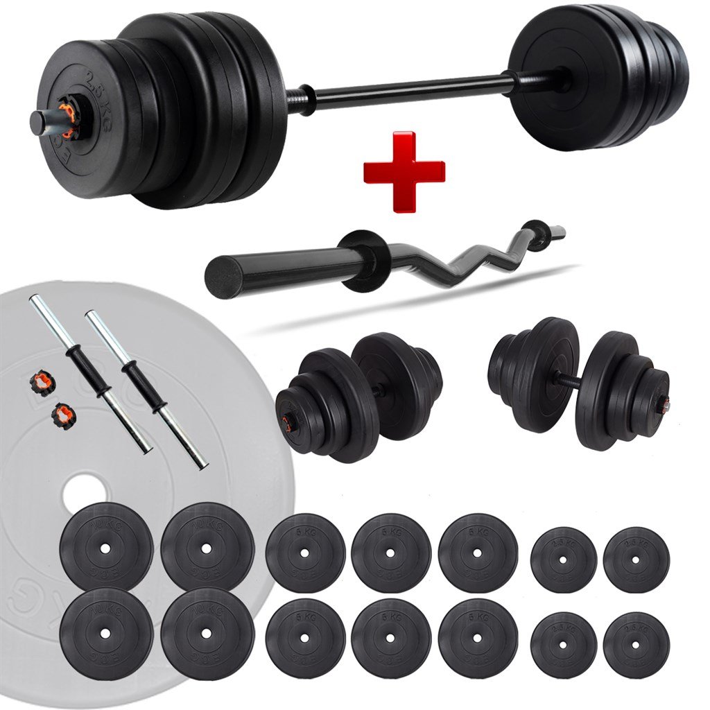 Ecgspor 88 KG Z BAR Halter Seti ve Dambıl Seti Ağırlık Fitness Seti