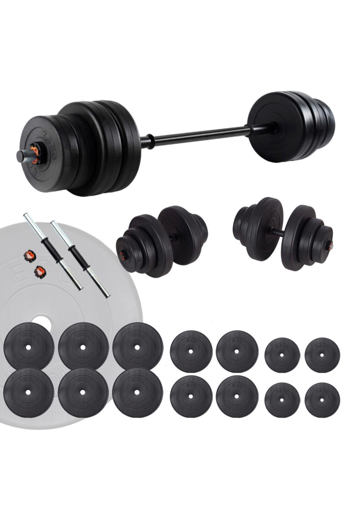 Ecgspor 95 KG Halter Seti ve Dambıl Seti Ağırlık Fitness Seti