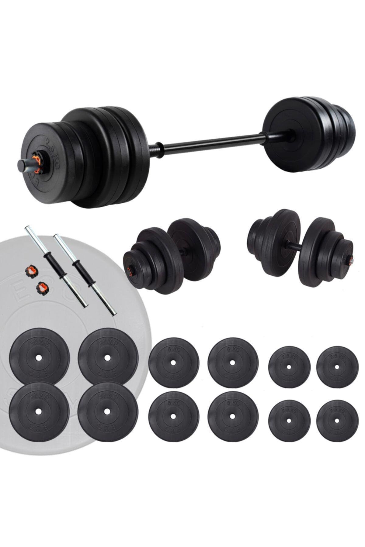 Ecgspor Halter ve Dambıl Seti 25 – 105 kg – 150 cm Düz Bar