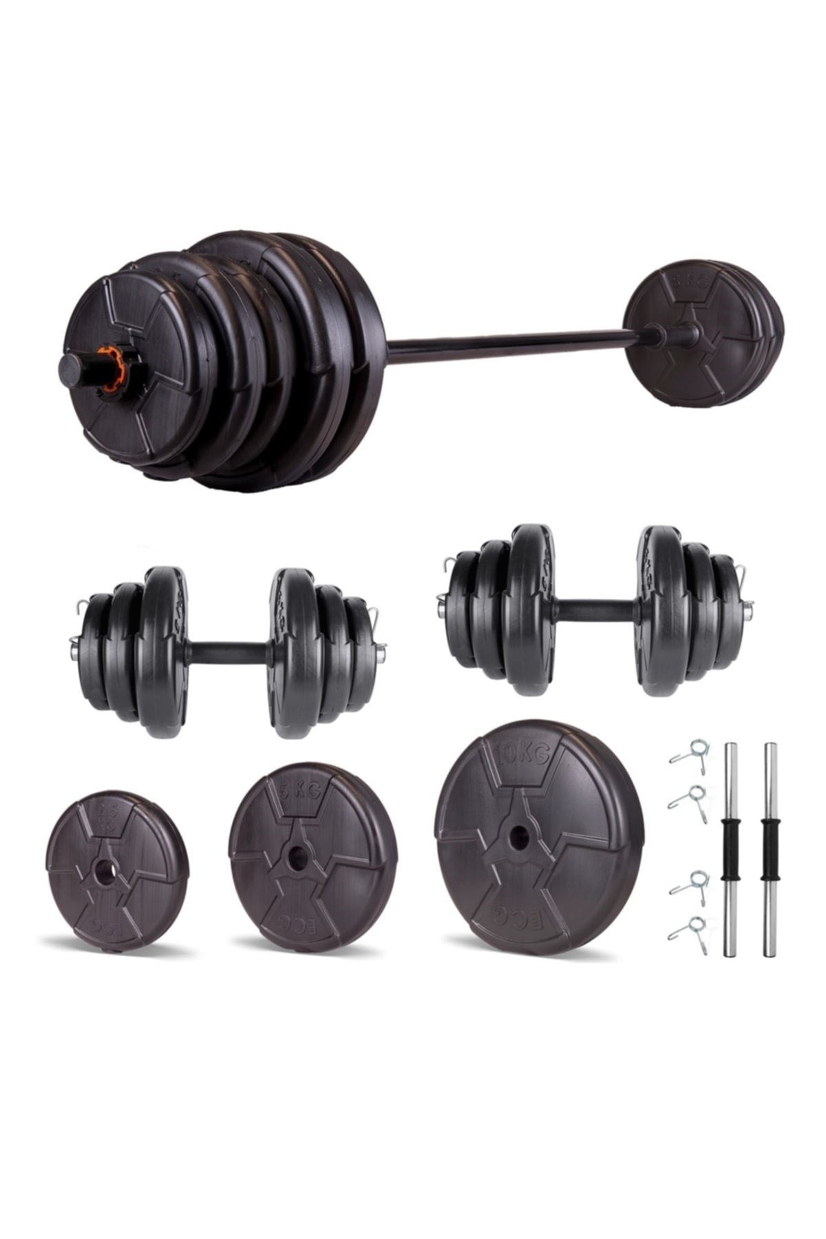 Ecgspor Halter ve Dambıl Seti 25 – 105 kg – 150 cm Düz Bar