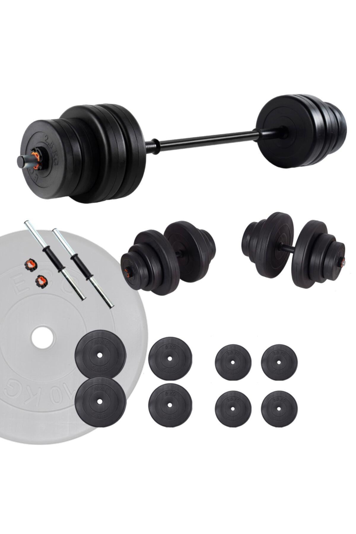 Ecgspor Halter ve Dambıl Seti 25 – 105 kg – 150 cm Düz Bar