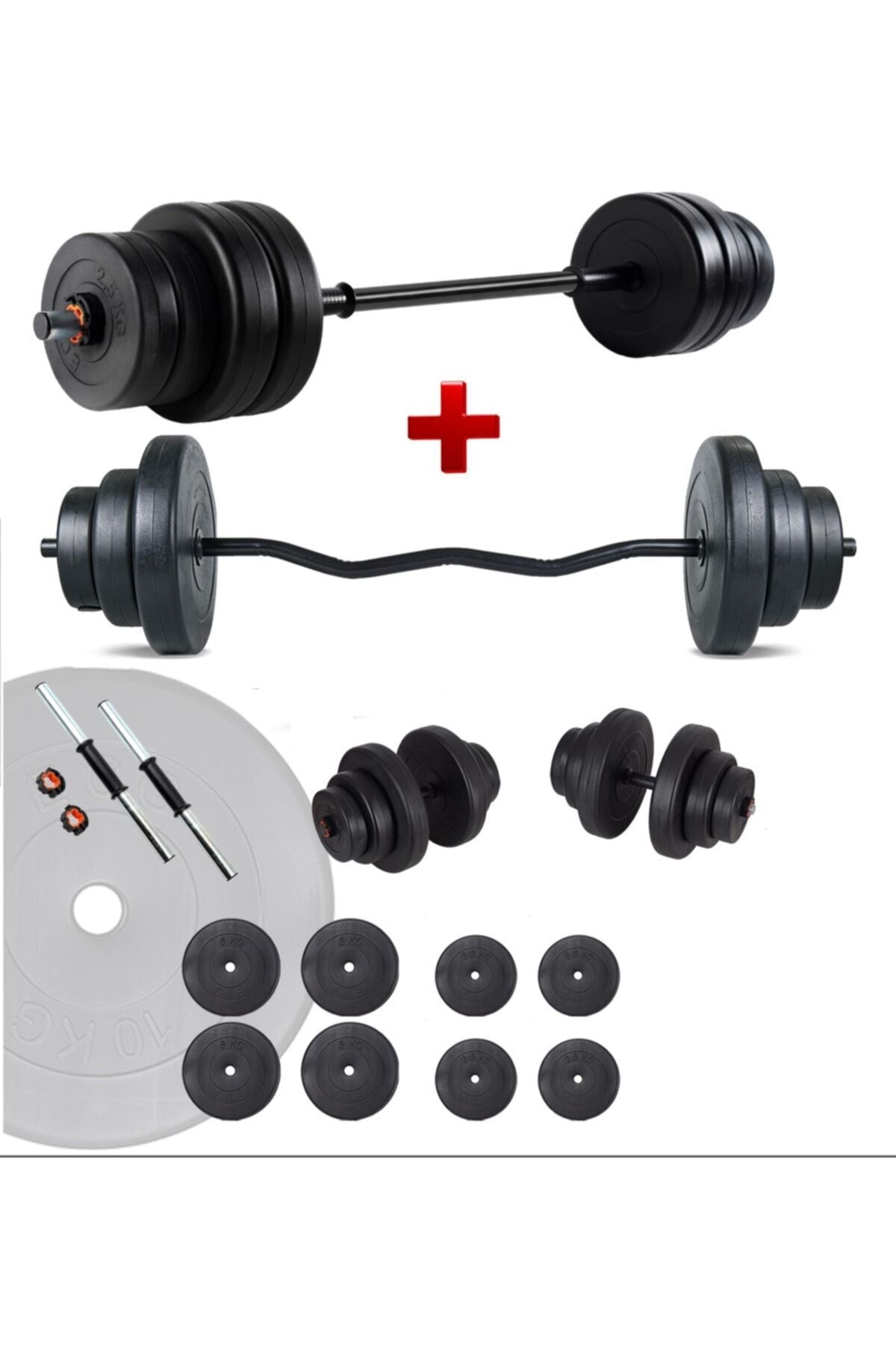 Ecgspor Halter ve Dambıl Seti 28 – 108 kg – 150 cm Düz Bar + 120 cm Z Bar
