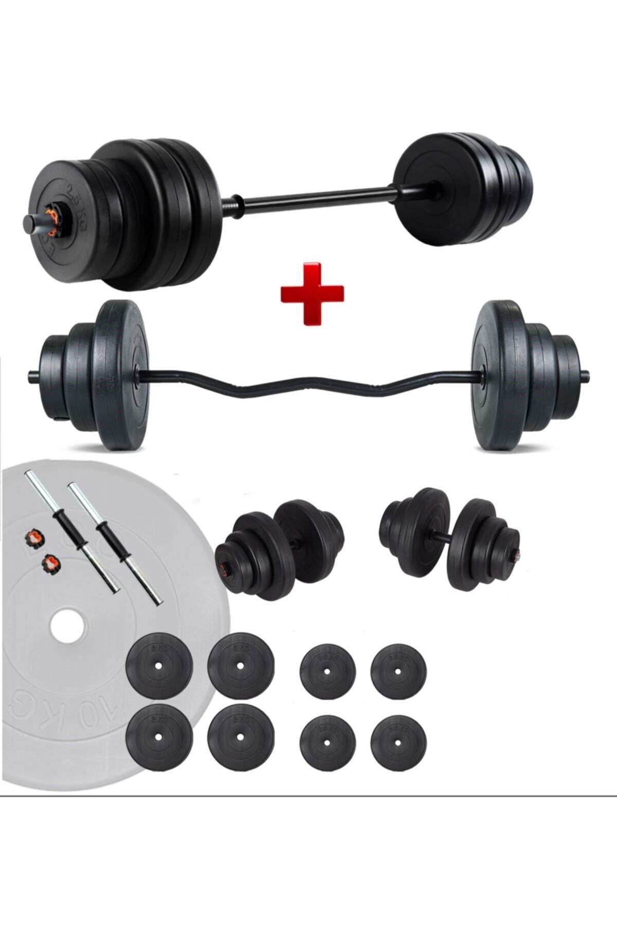 Ecgspor Halter ve Dambıl Seti 28 – 108 kg – 150 cm Düz Bar + 120 cm Z Bar