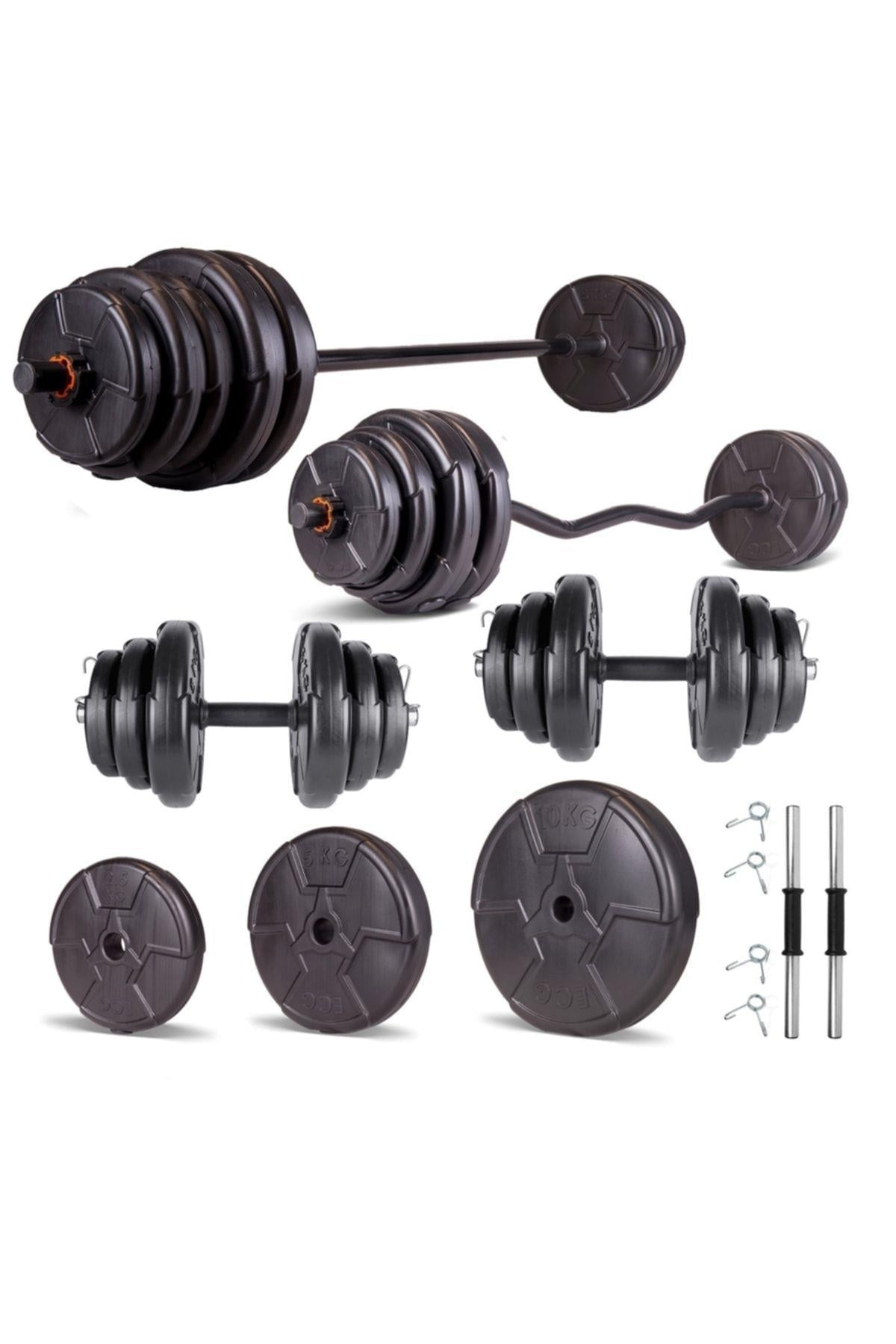 Ecgspor Halter ve Dambıl Seti 28 – 108 kg – 150 cm Düz Bar + 120 cm Z Bar
