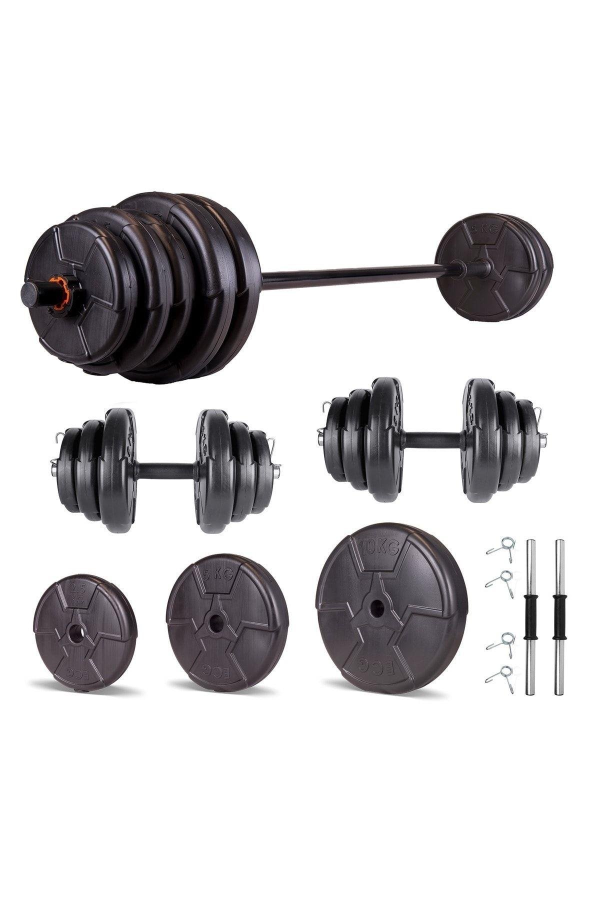 Ecgspor HERO Serisi 75 Kg Halter Seti ve Dambıl Seti Ağırlık Fitness Seti