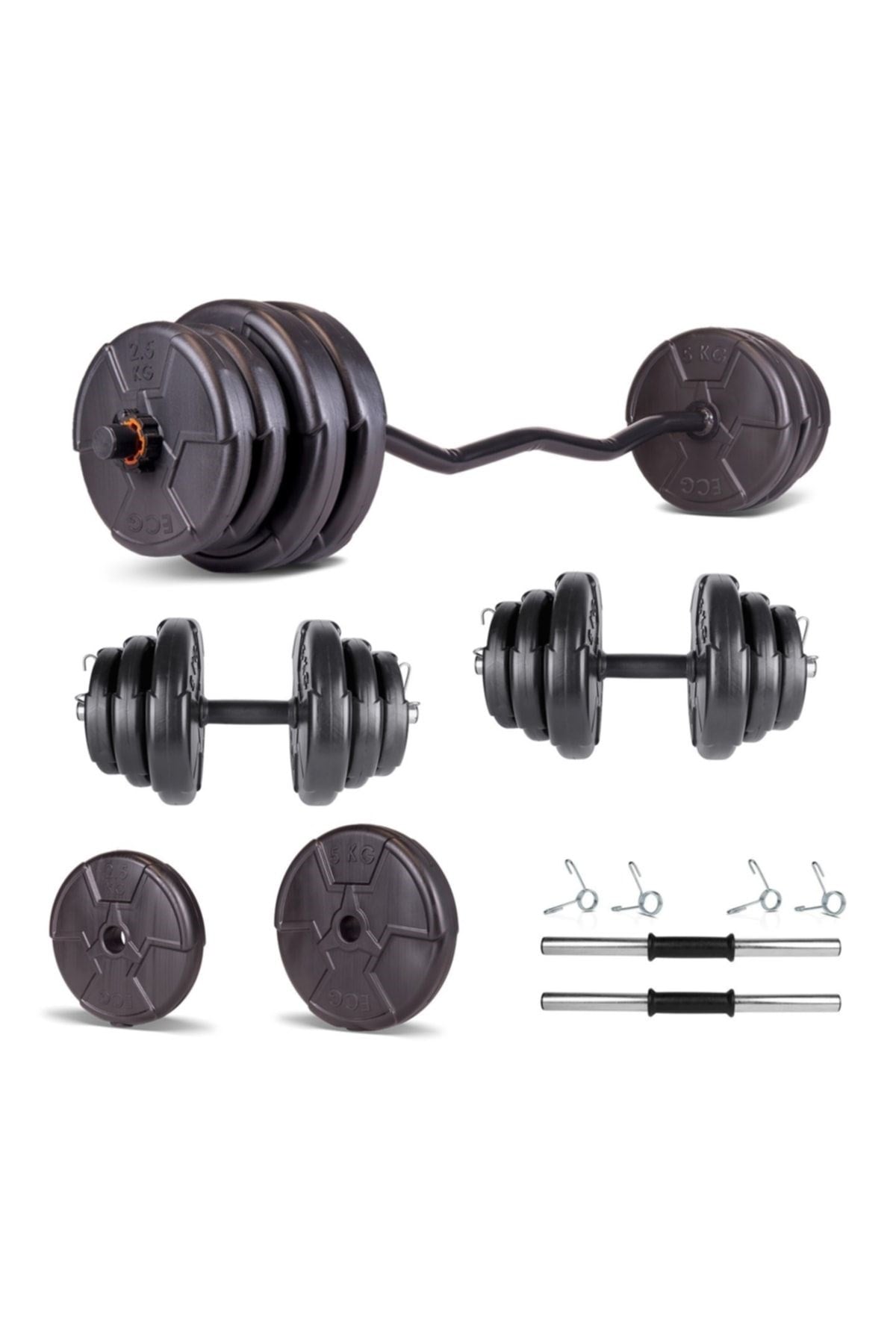 Ecgspor Z Bar Halter ve Dambıl Seti 25 – 105 kg – 120 cm Z Bar