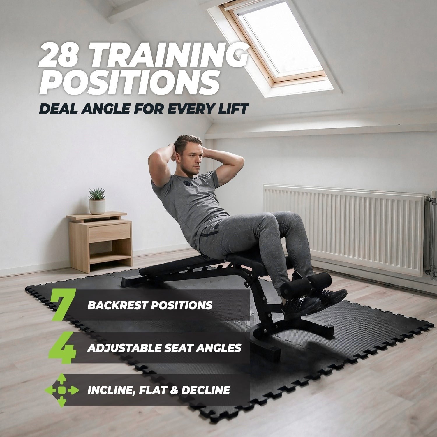 VirtuFit Ayarlanabilir Fitness Bankı Pro – Siyah
