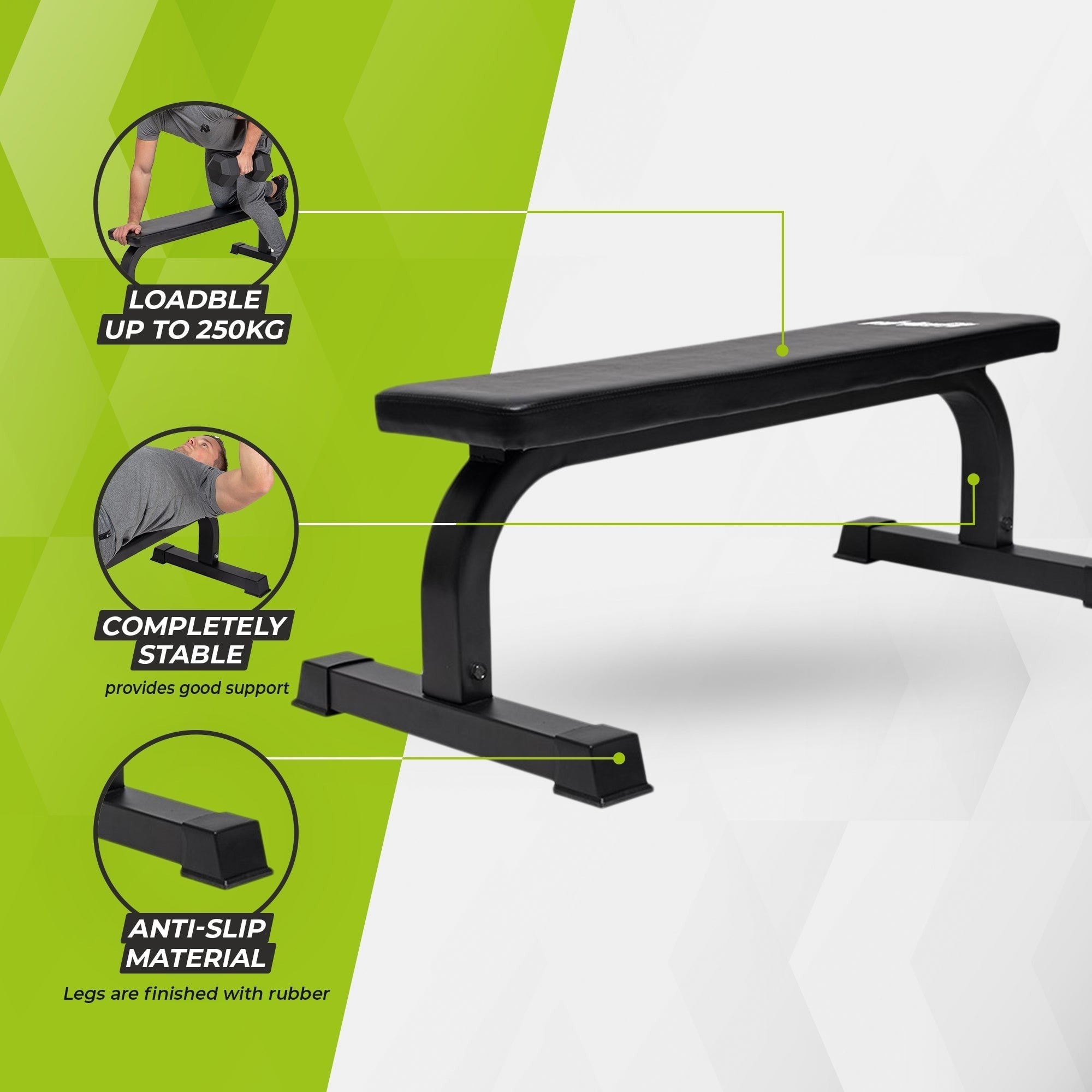 VirtuFit Düz Fitness Bankı – Antrenman Sehpası – Siyah