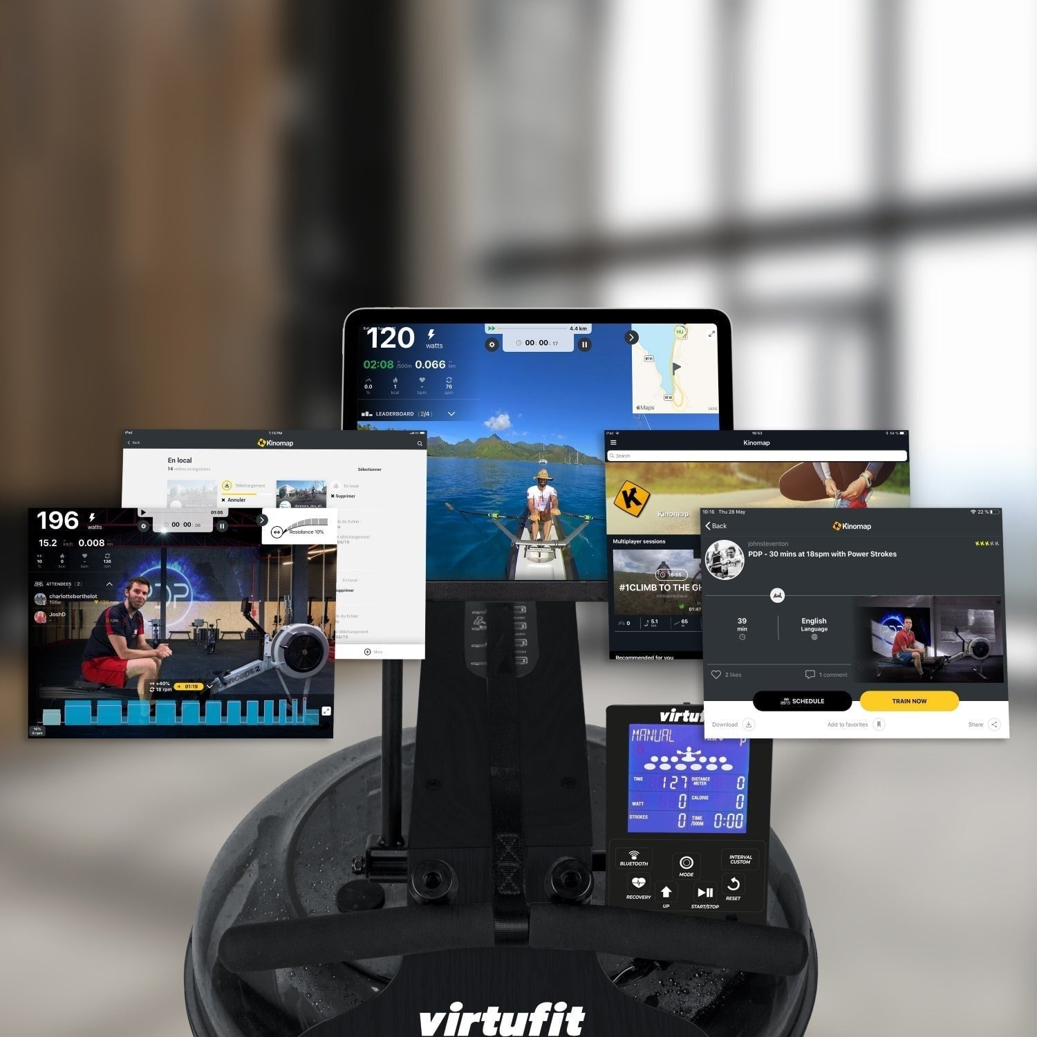 VirtuFit Elite Su Dirençli Kürek Makinesi – Black Edition