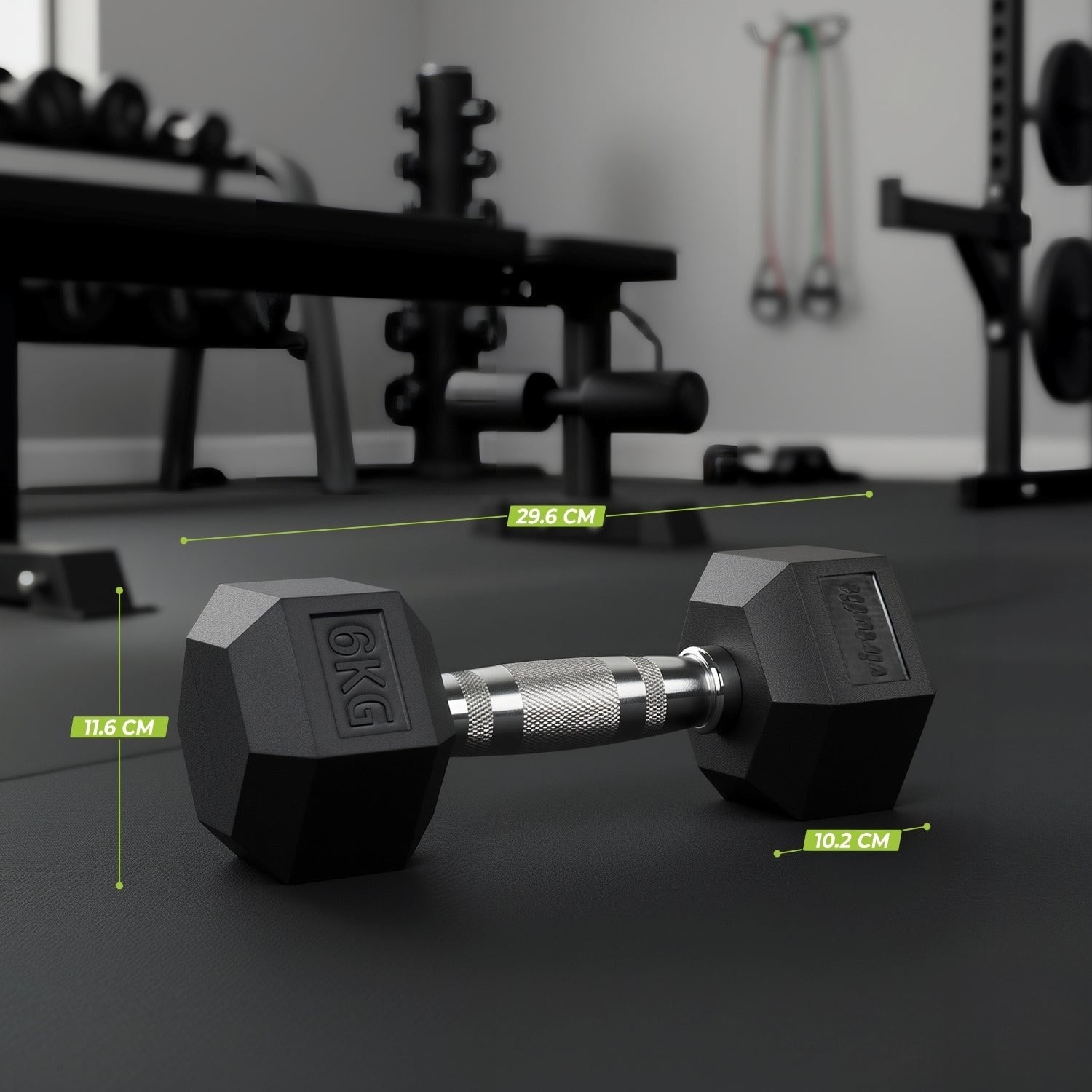 VirtuFit Hexa Dumbbell Pro – Altıgen Dambıl – 6 kg (Tek)