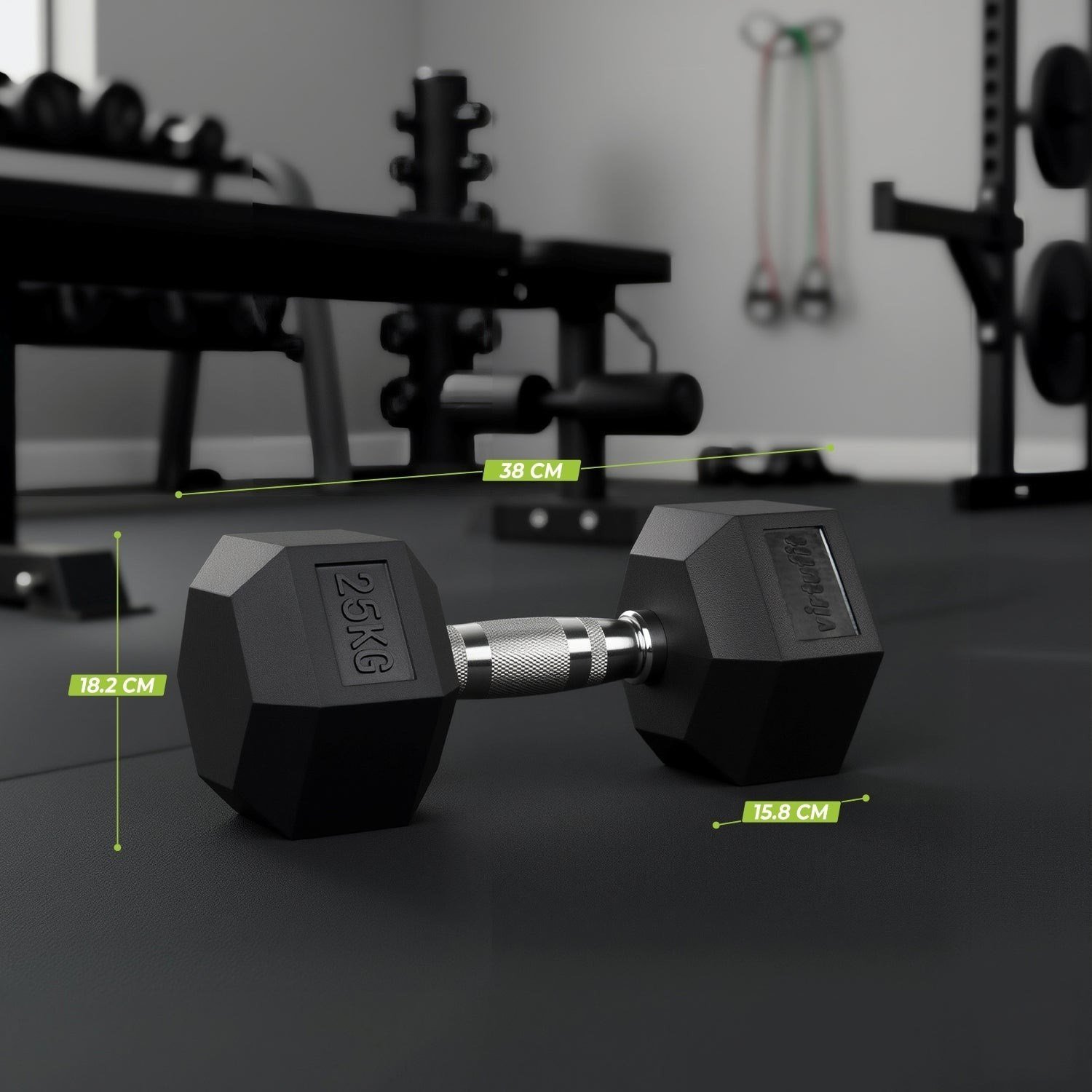 VirtuFit Hexa Dumbbell Pro – Altıgen Dambıl – 25 kg (Tek)