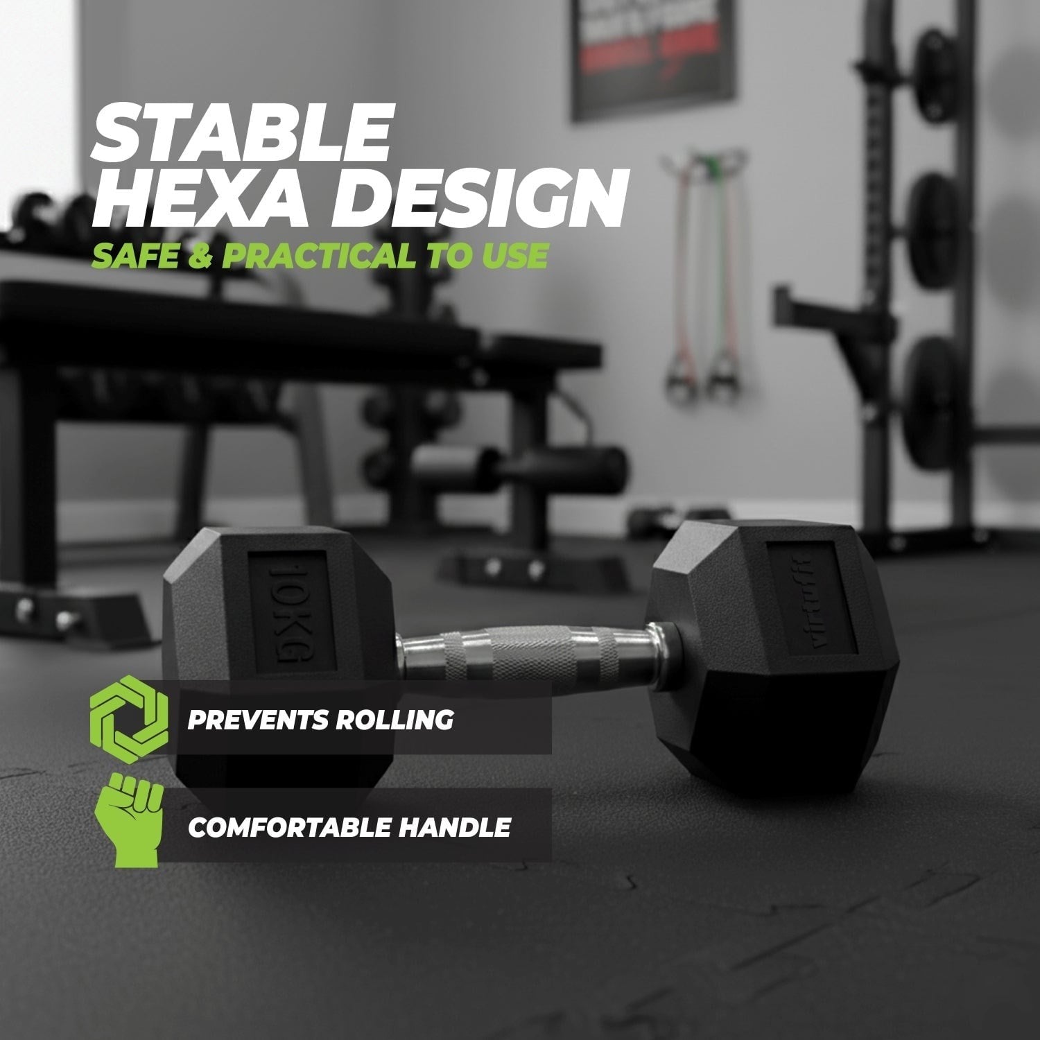 VirtuFit Hexa Dumbbell Pro – Altıgen Dambıl – 1 kg (Tek)
