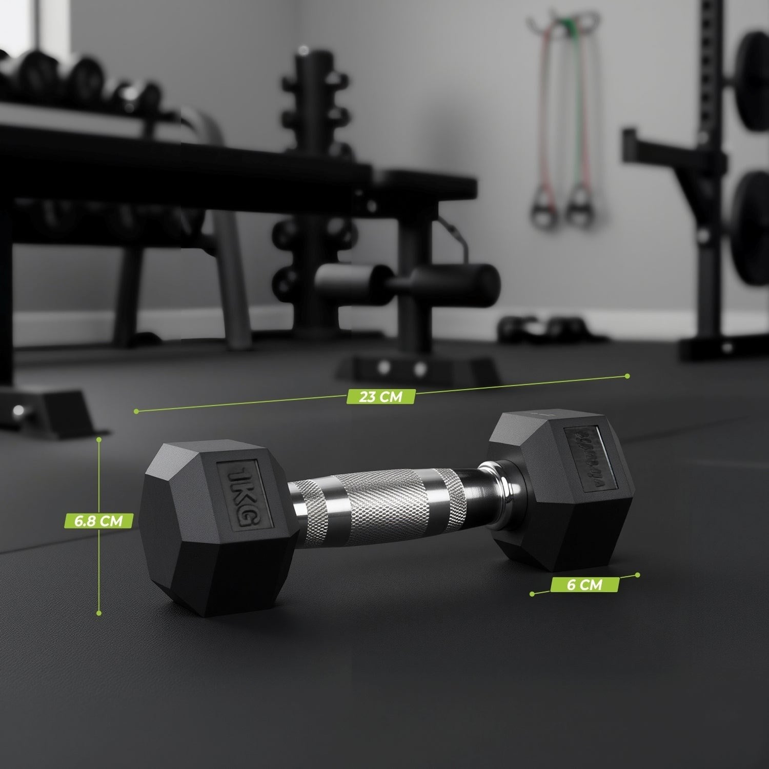 VirtuFit Hexa Dumbbell Pro – Altıgen Dambıl – 1 kg (Tek)