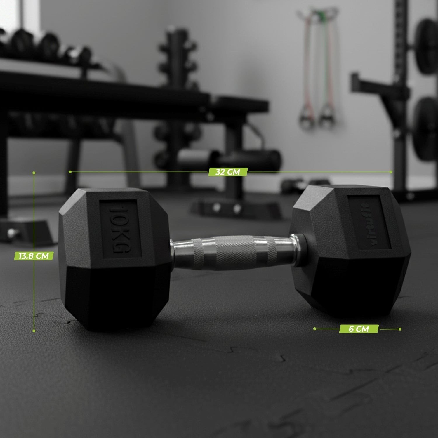 VirtuFit Hexa Dumbbell Pro – Altıgen Dambıl – 10 kg (Tek)