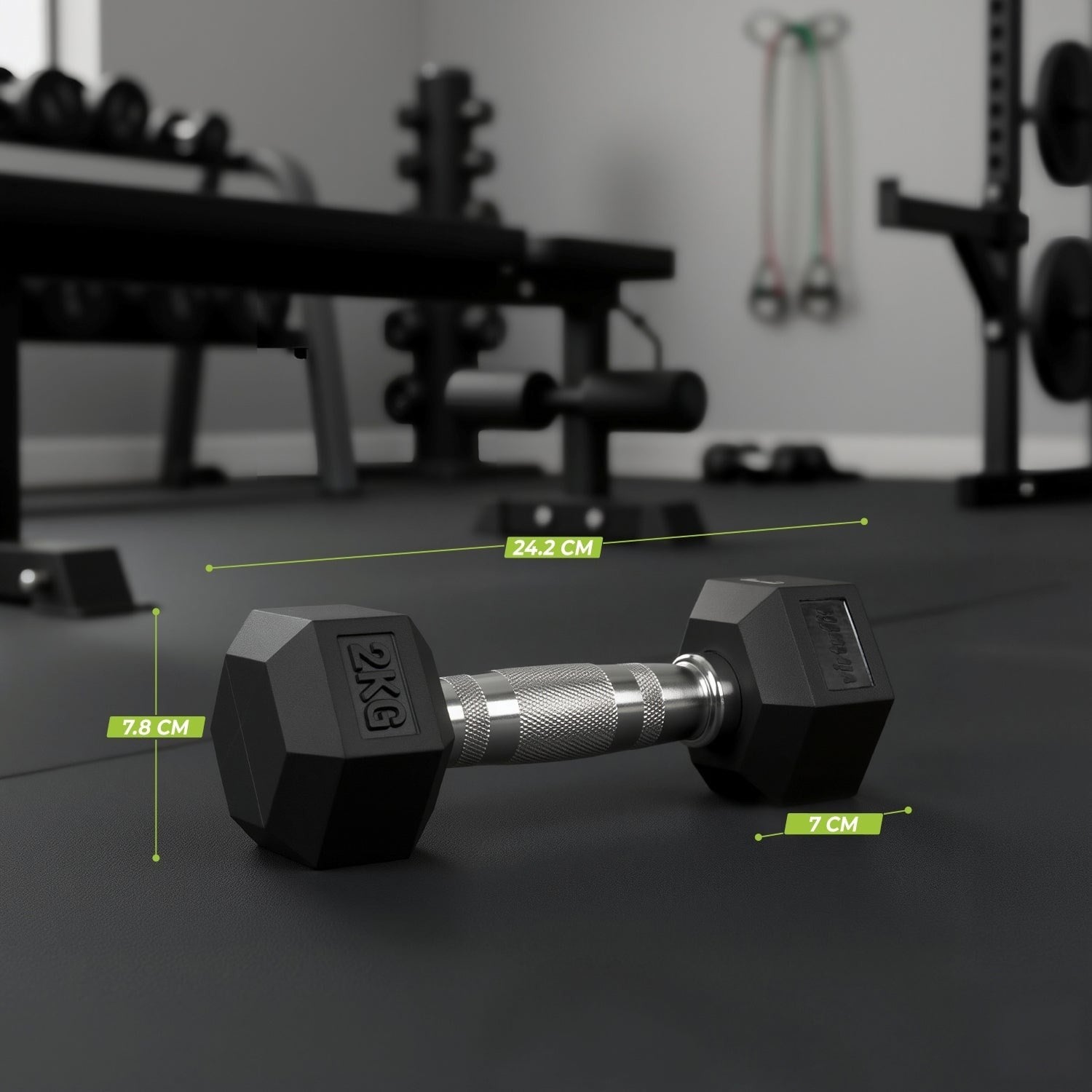 VirtuFit Hexa Dumbbell Pro – Altıgen Dambıl – 2 kg (Tek)