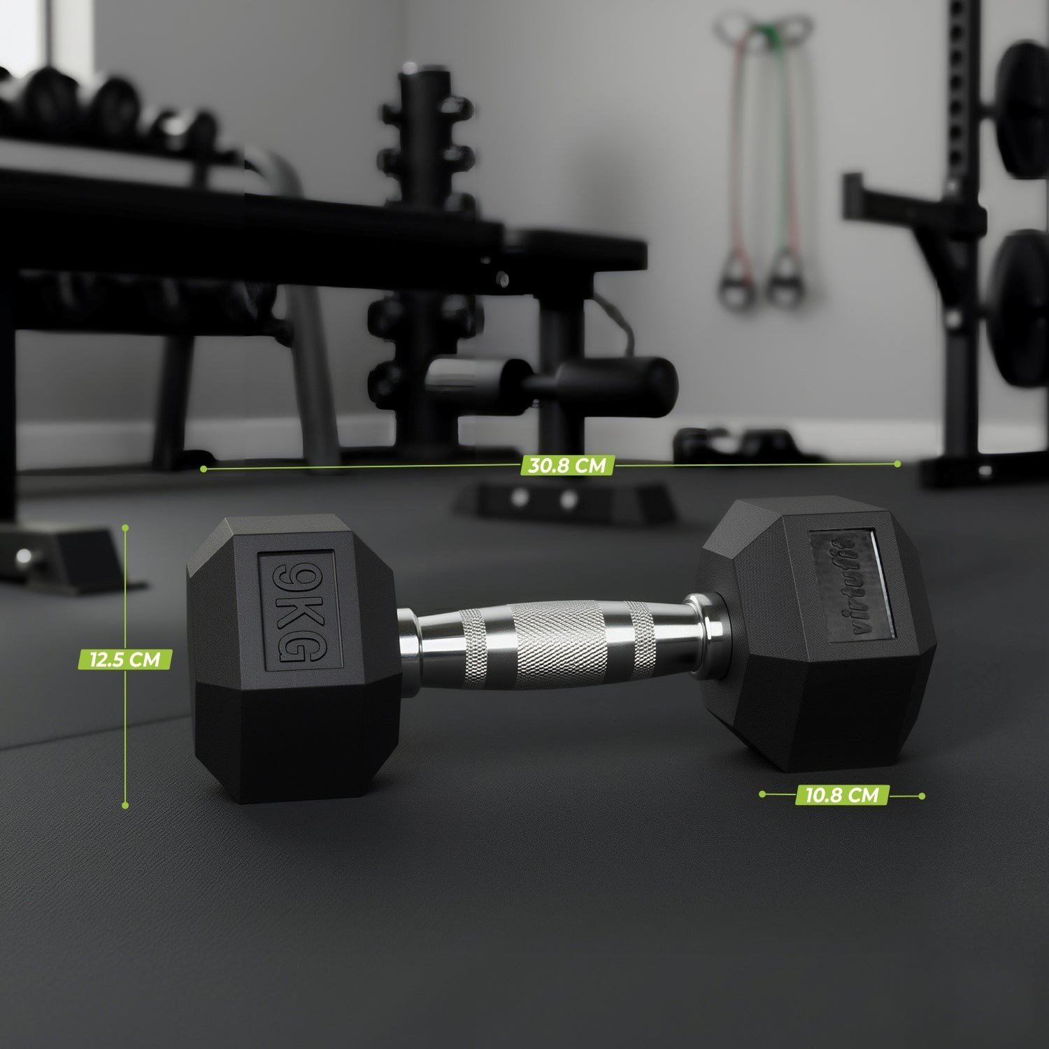VirtuFit Hexa Dumbbell Pro – Altıgen Dambıl – 9 kg (Tek)