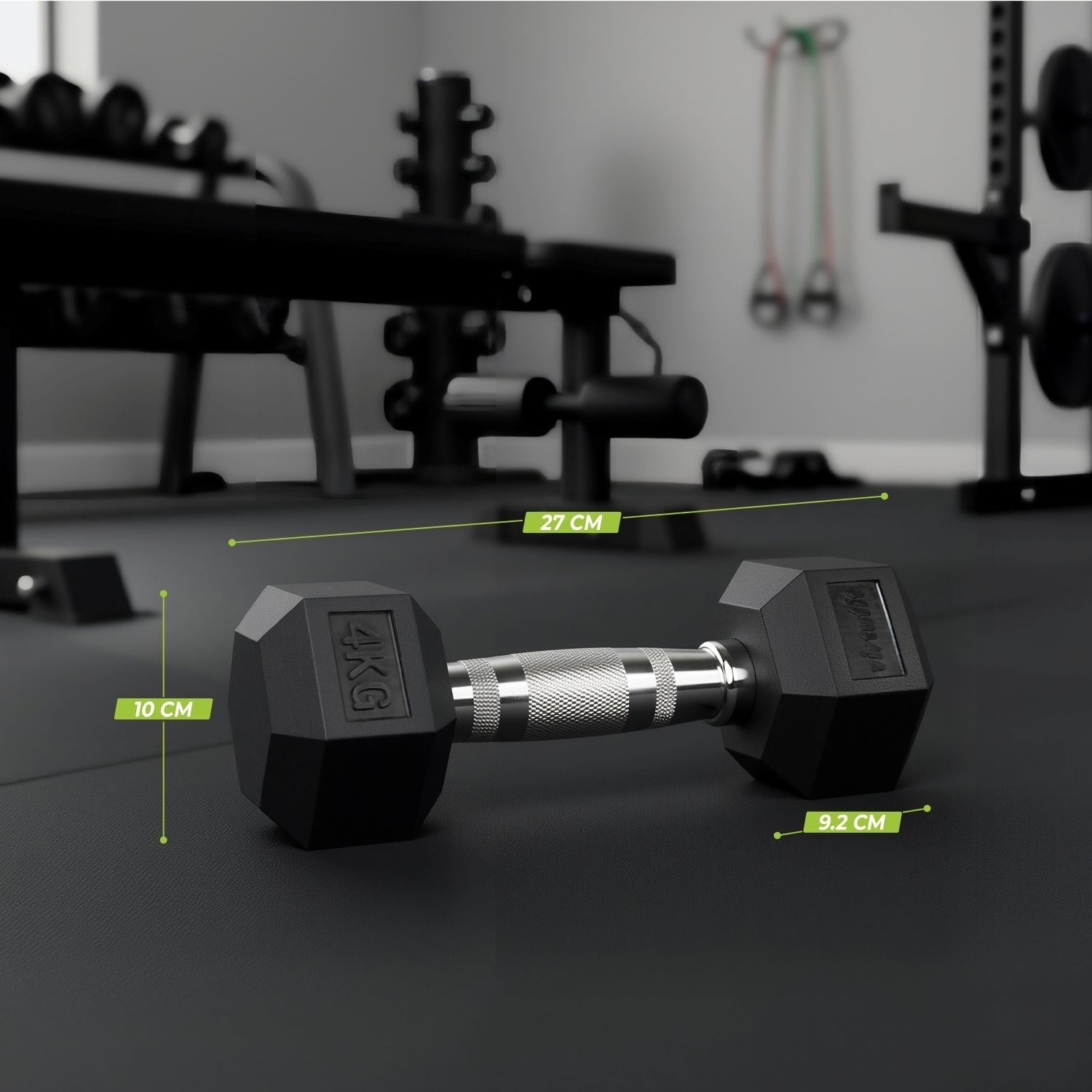 VirtuFit Hexa Dumbbell Pro – Altıgen Dambıl – 4 kg (Tek)