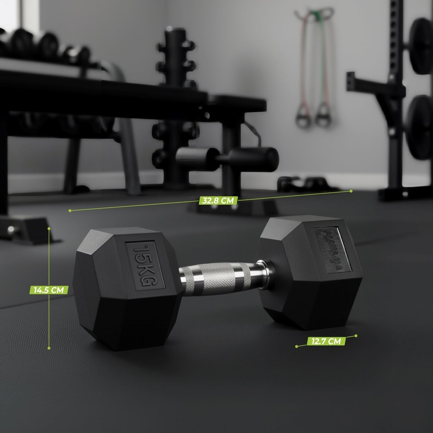 VirtuFit Hexa Dumbbell Pro – Altıgen Dambıl – 15 kg (Tek)