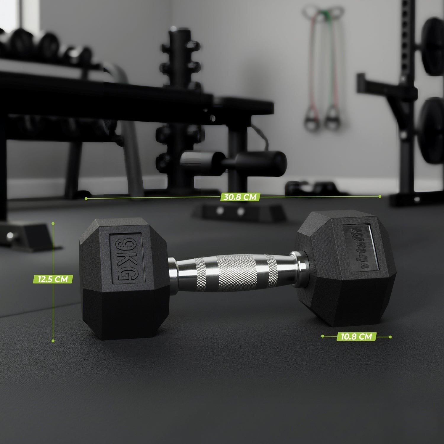 VirtuFit Hexa Dumbbell Pro – Altıgen Dambıl – 9 kg (Tek)
