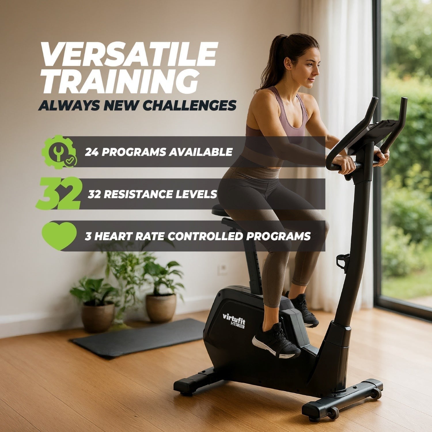 VirtuFit HTR200i Ergometre Kondisyon Bisikleti – 32 Kademe – 24 Program