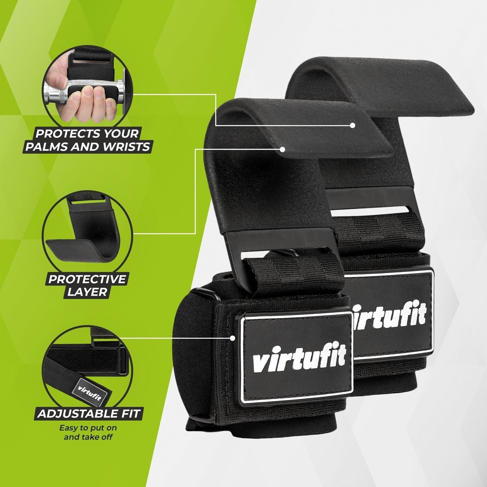 VirtuFit Lifting Hooks Pro – Bilek Destekli Çekiş Kancası