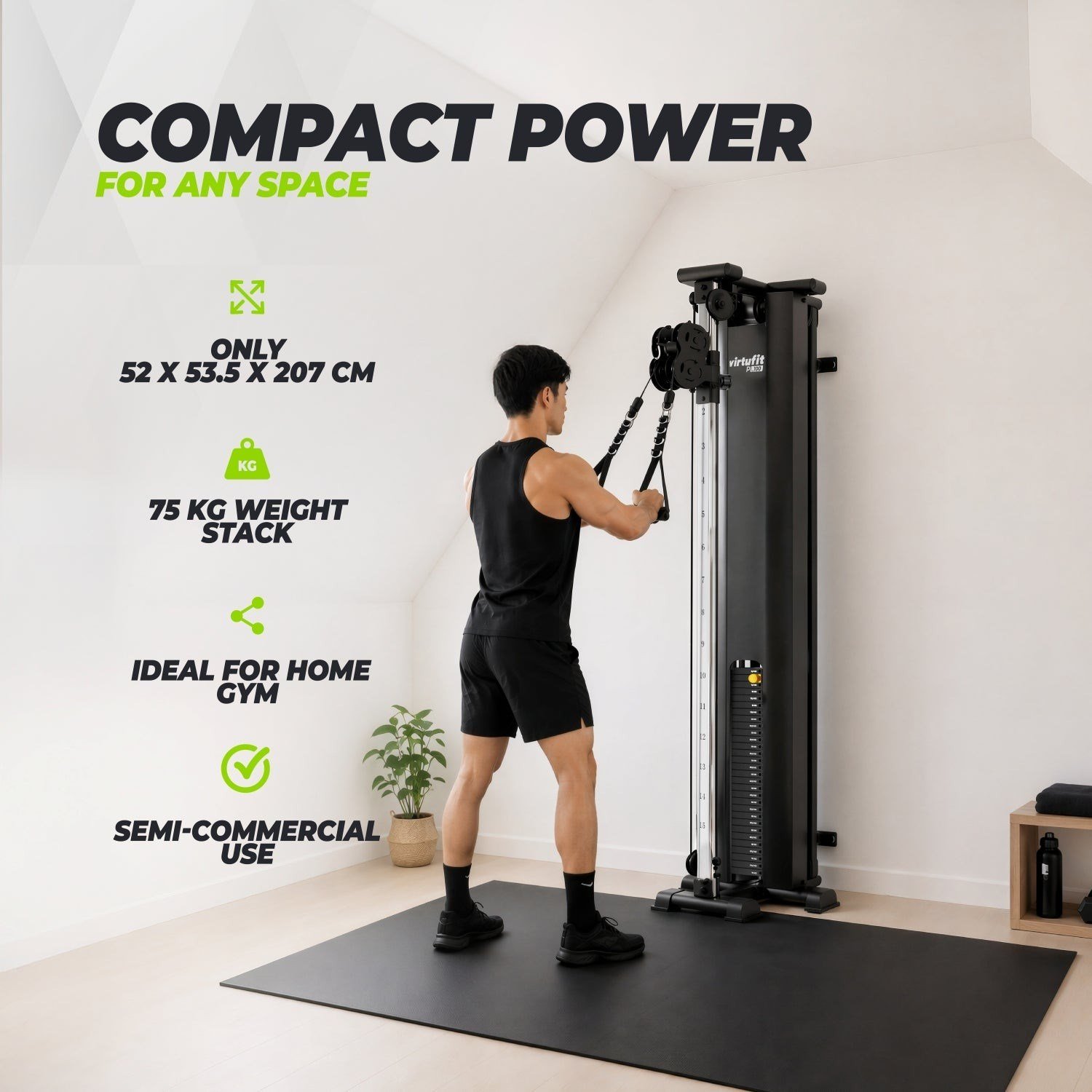 VirtuFit PL100 Single Pulley Station – Kablo İstasyonu (Duvara Monte)