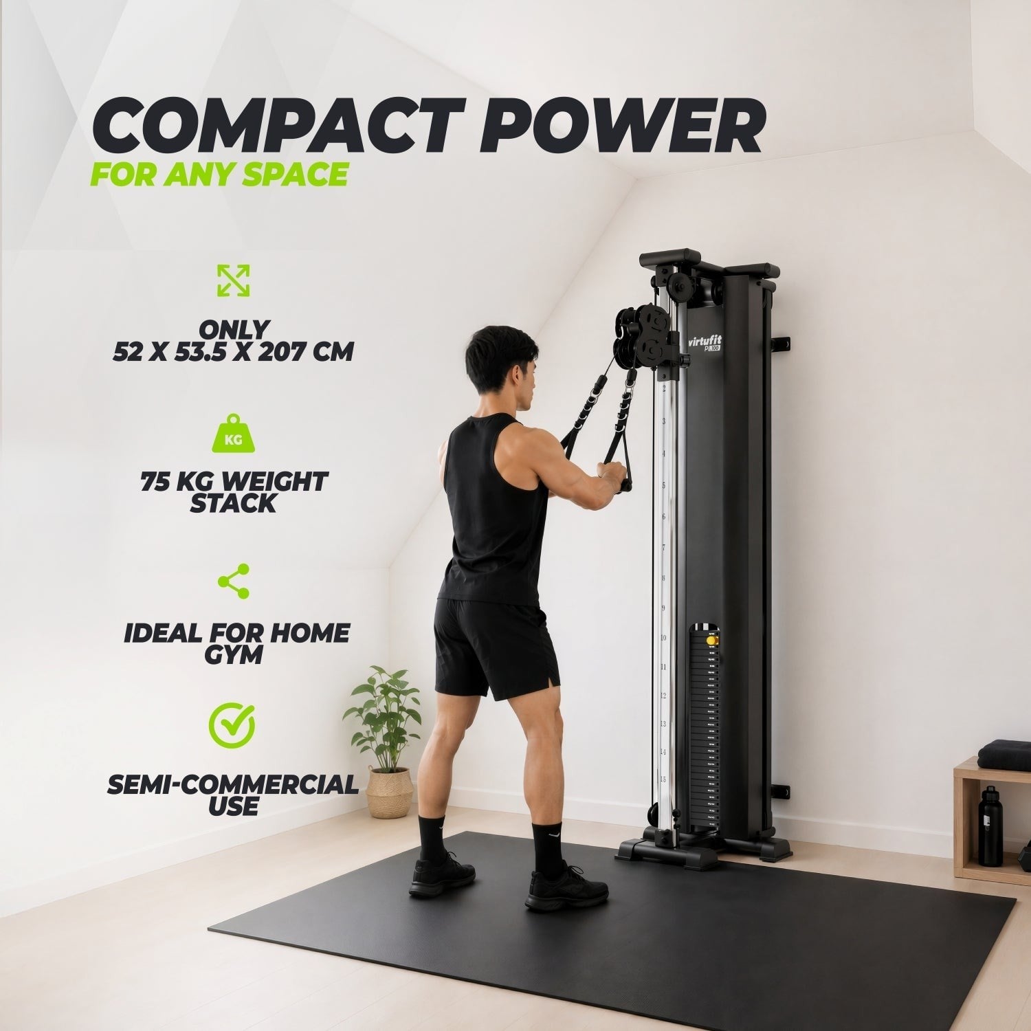 VirtuFit PL100 Single Pulley Station – Kablo İstasyonu (Duvara Monte)