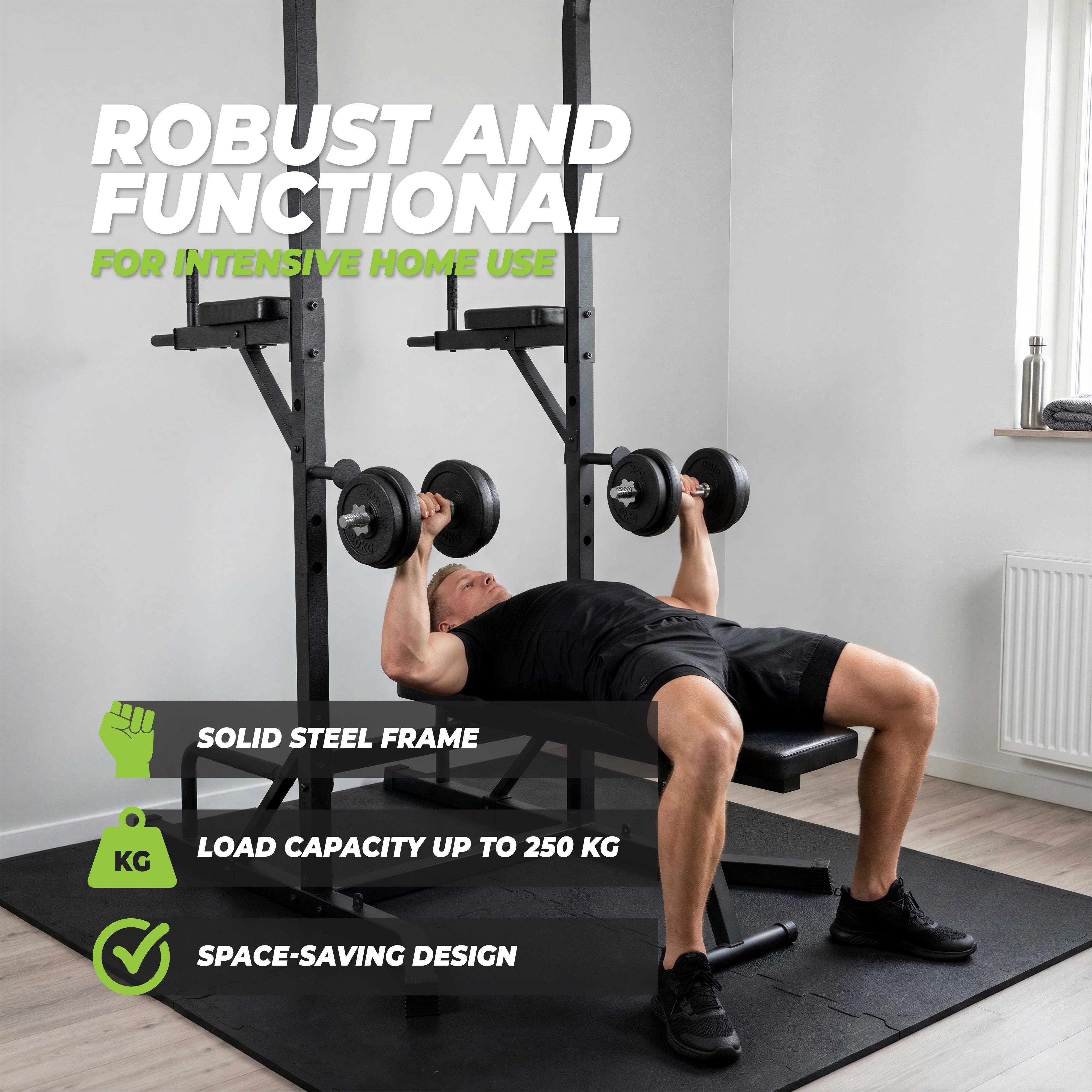 VirtuFit Power Tower Deluxe – Fitness Banklı