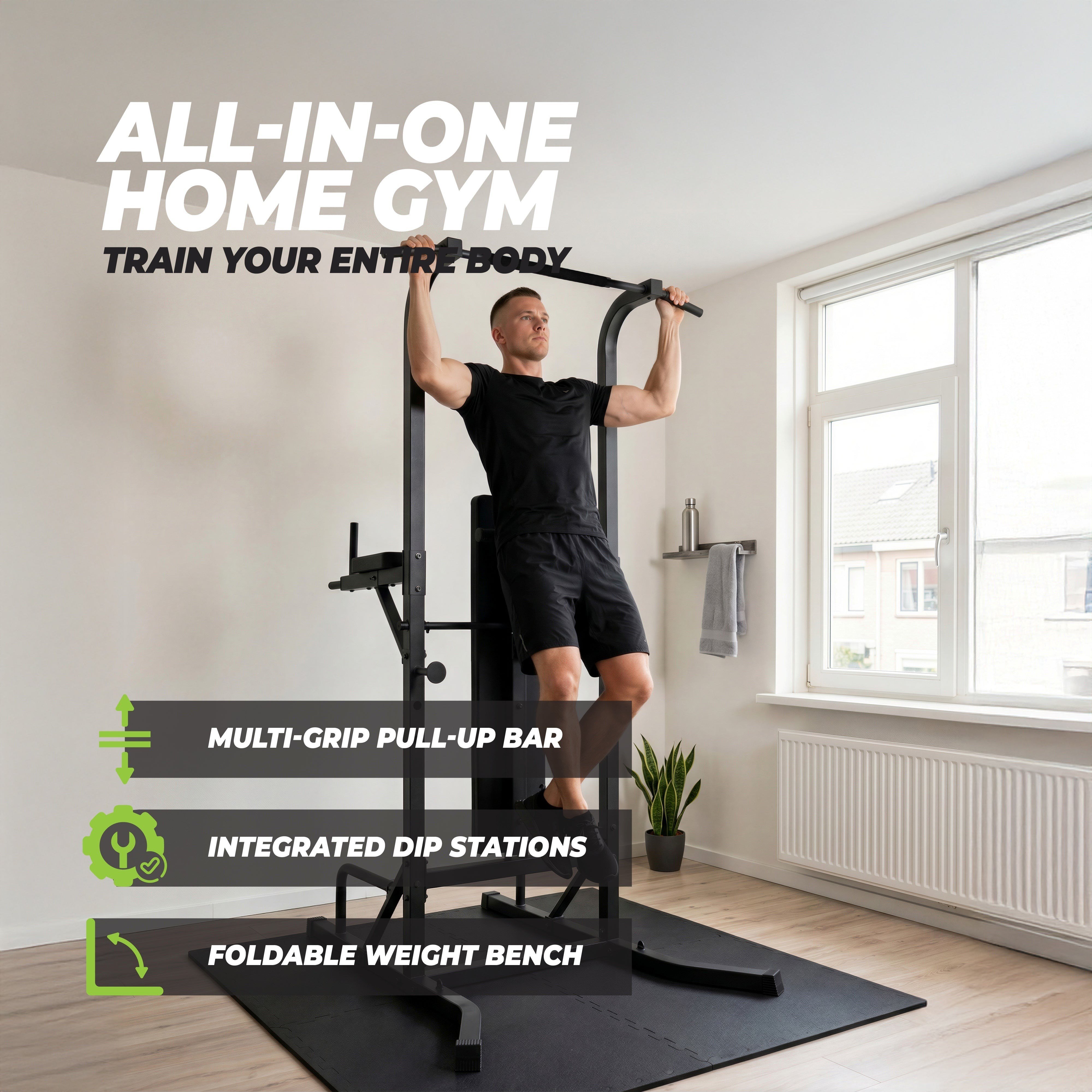 VirtuFit Power Tower Deluxe – Fitness Banklı