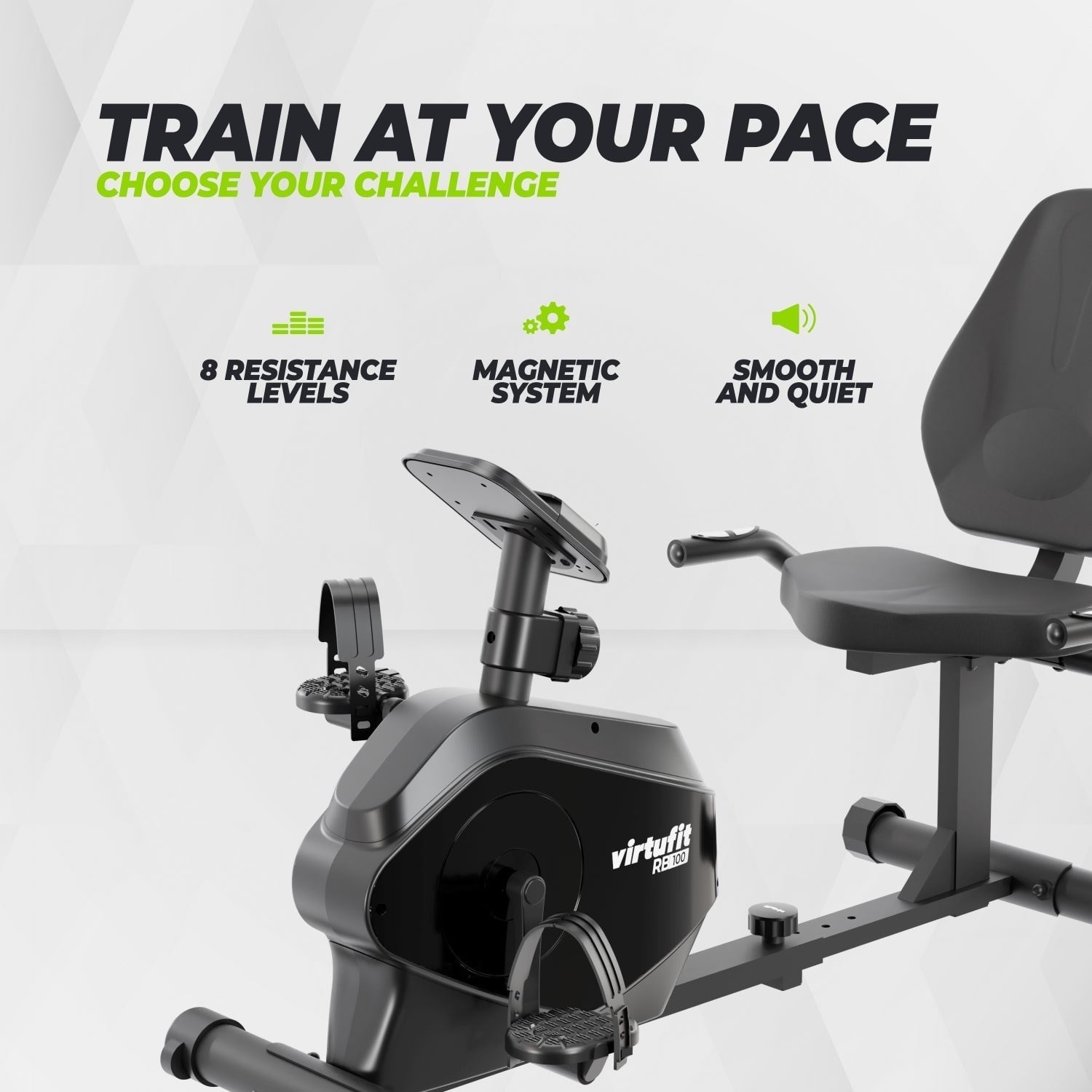 VirtuFit RB100 Yatar Bisiklet (Recumbent Bike) – Sırt Destekli