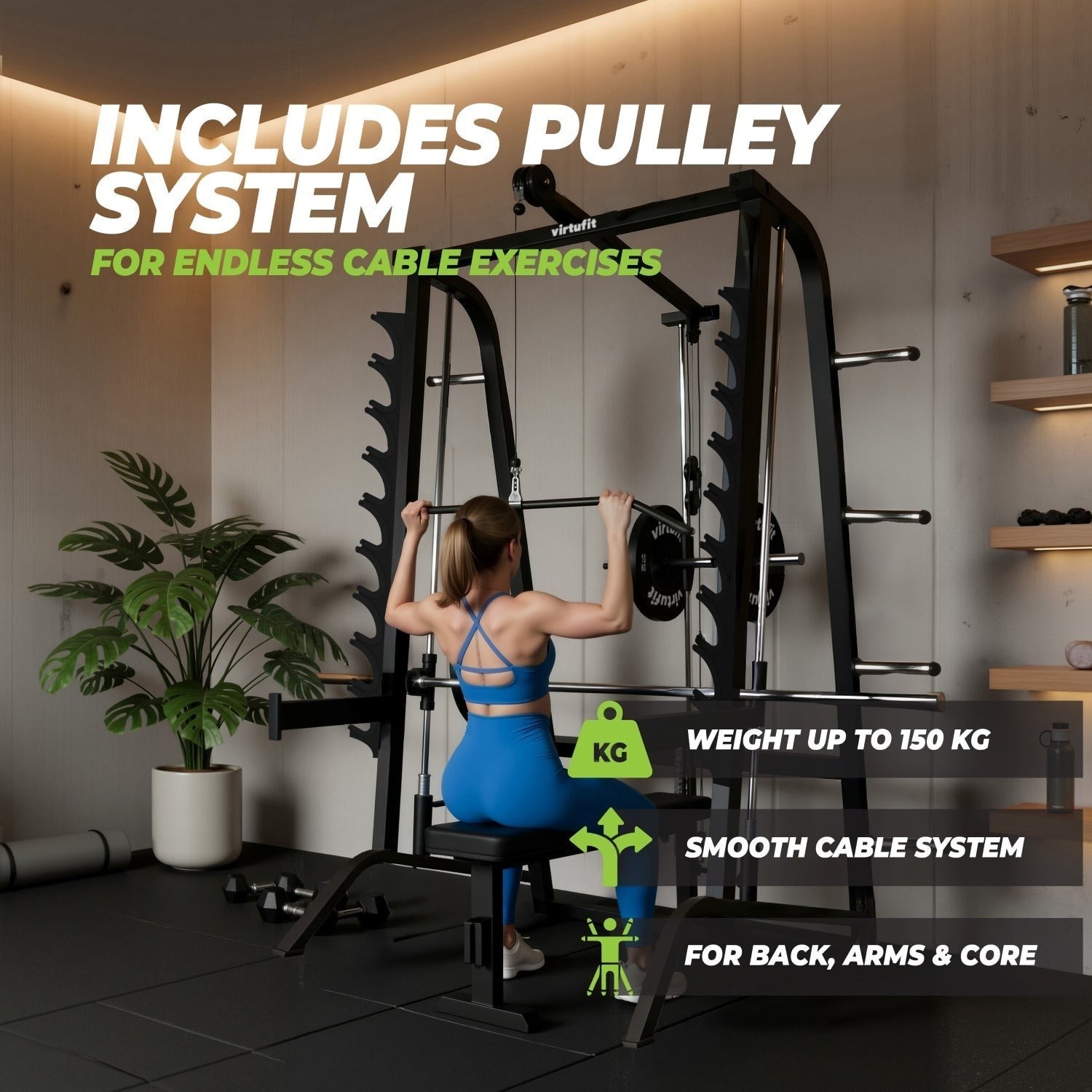 VirtuFit SM100 Smith Machine – Pulley İstasyonlu