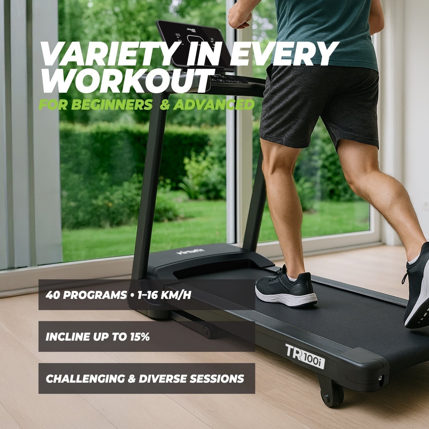 VirtuFit TR100i Koşu Bandı – 2026 Modeli – 16 km/s – 40 Program
