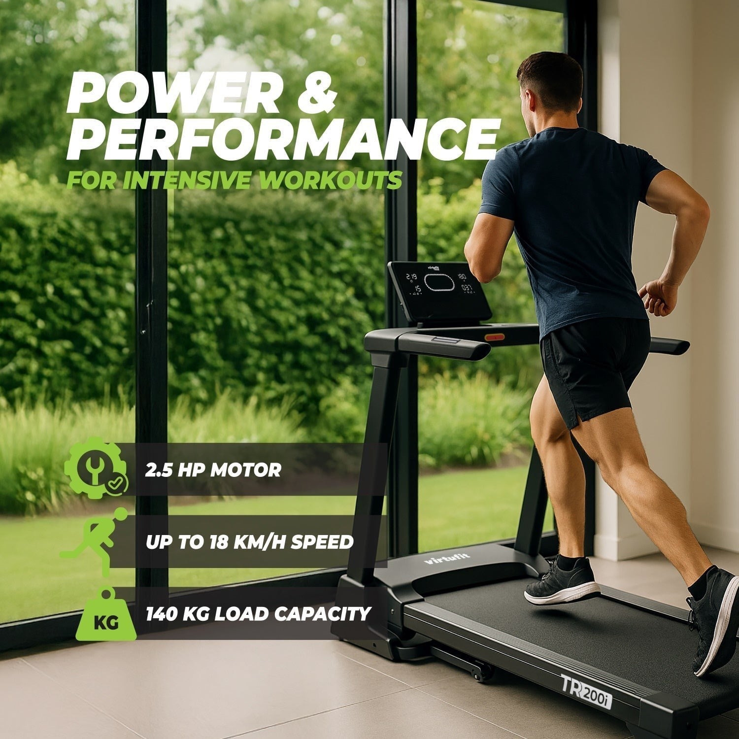 VirtuFit TR200i Koşu Bandı – 18 km/s – %15 Eğim – 36 Program